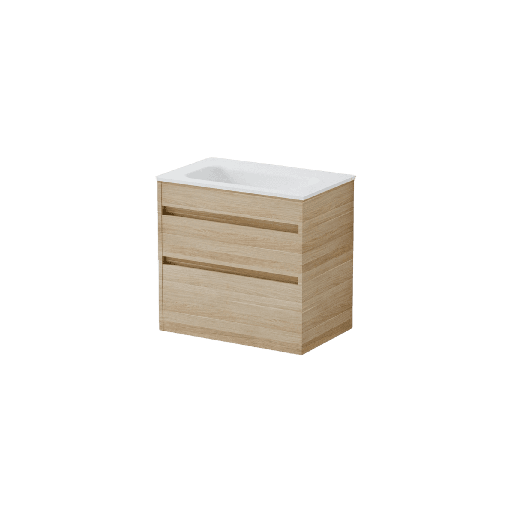 Luxe 600 Slim Wall Hung Vanity |  2 Drawer