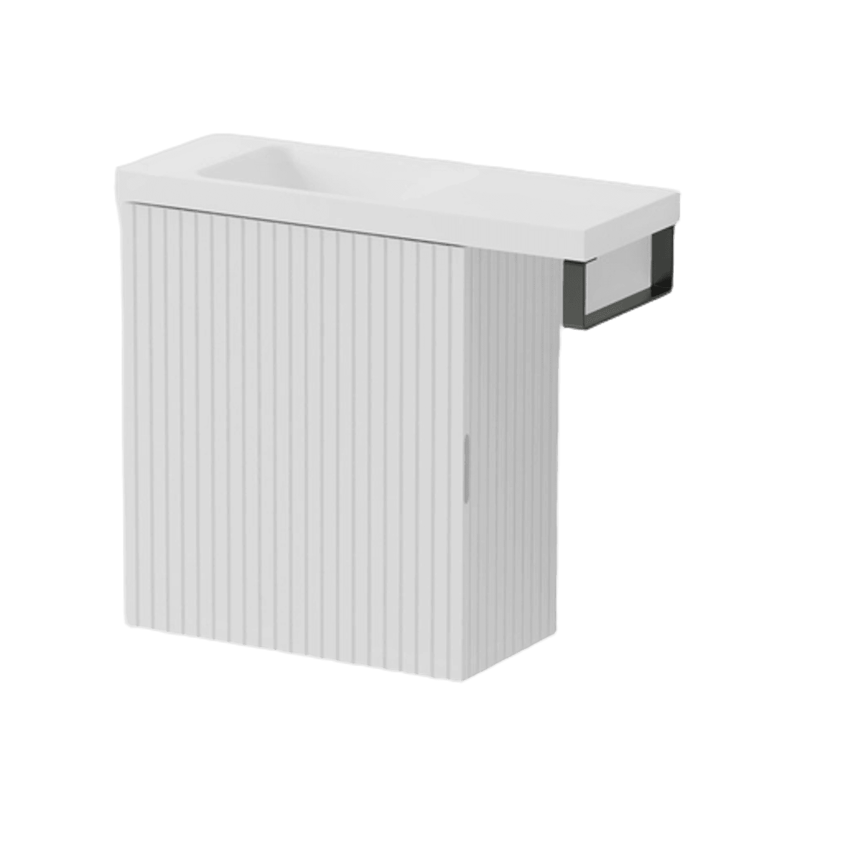 Aria 450 WC Vanity with Offset 600 Basin & Towel Rail