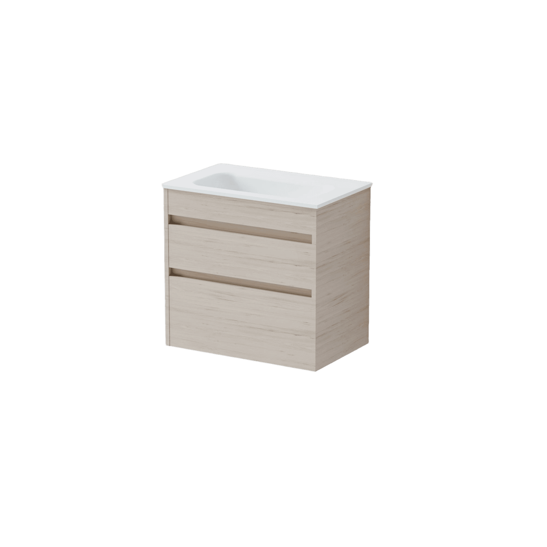 Luxe 600 Slim Wall Hung Vanity |  2 Drawer