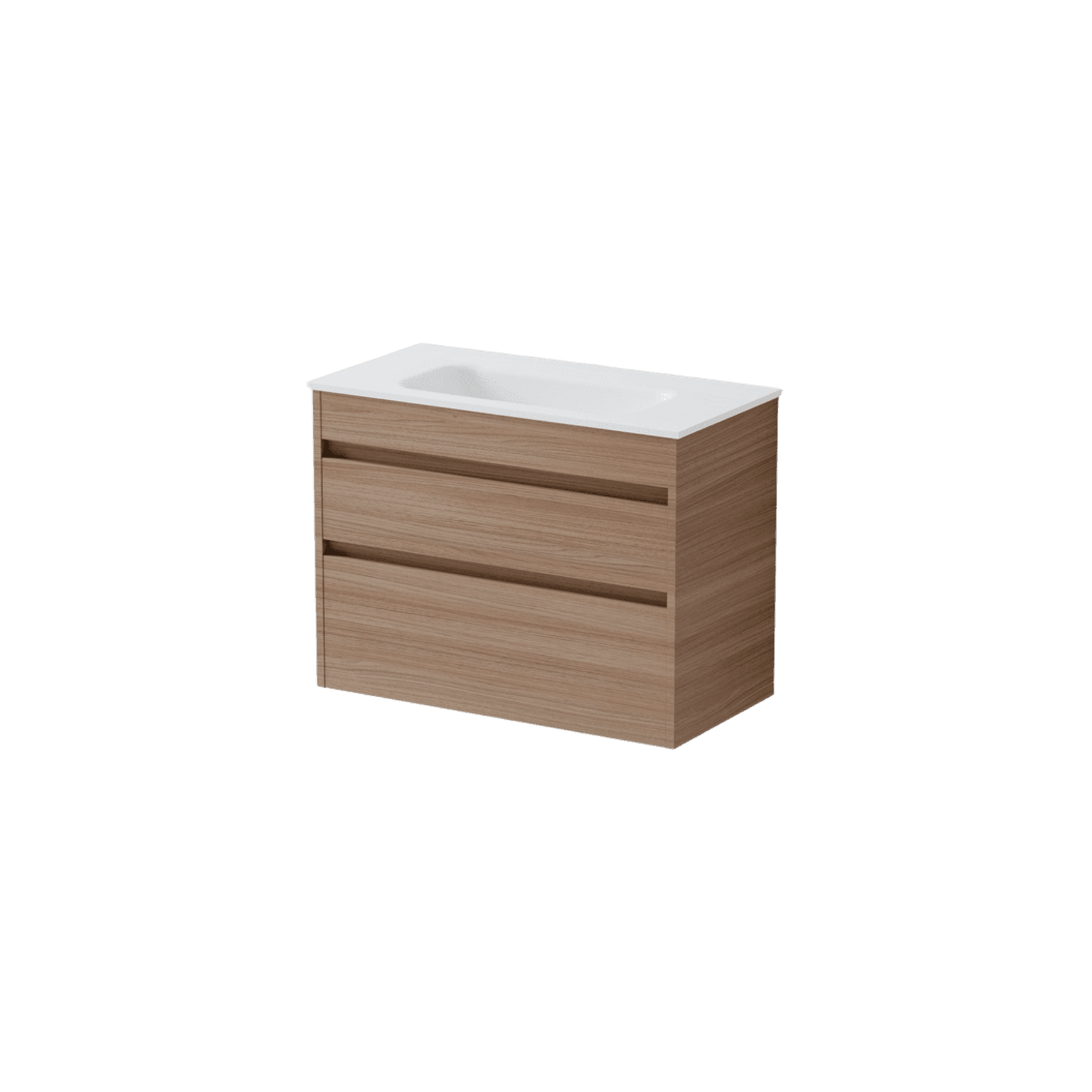 Luxe 750 Slim Wall Hung Vanity |  2 Drawer