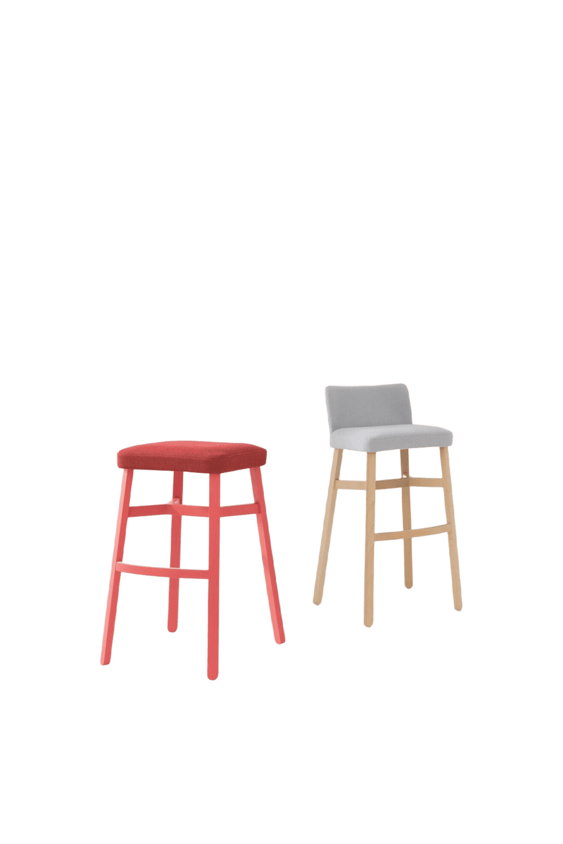 Croissant Stool with Backrest