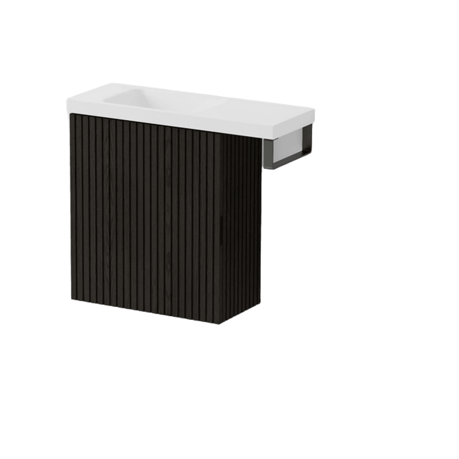 Aria 450 WC Vanity with Offset 600 Basin & Towel Rail