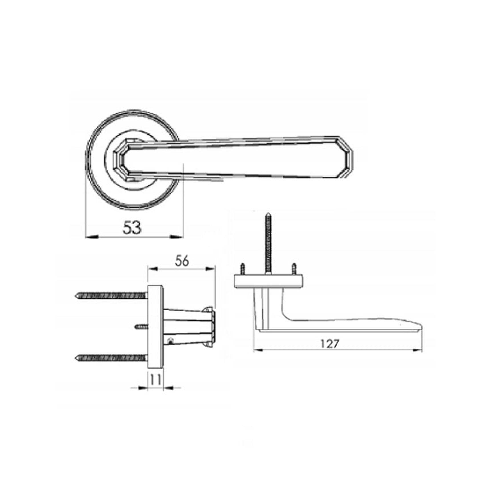 Zanda Zurich Door Handle Lever Set on Round Rose