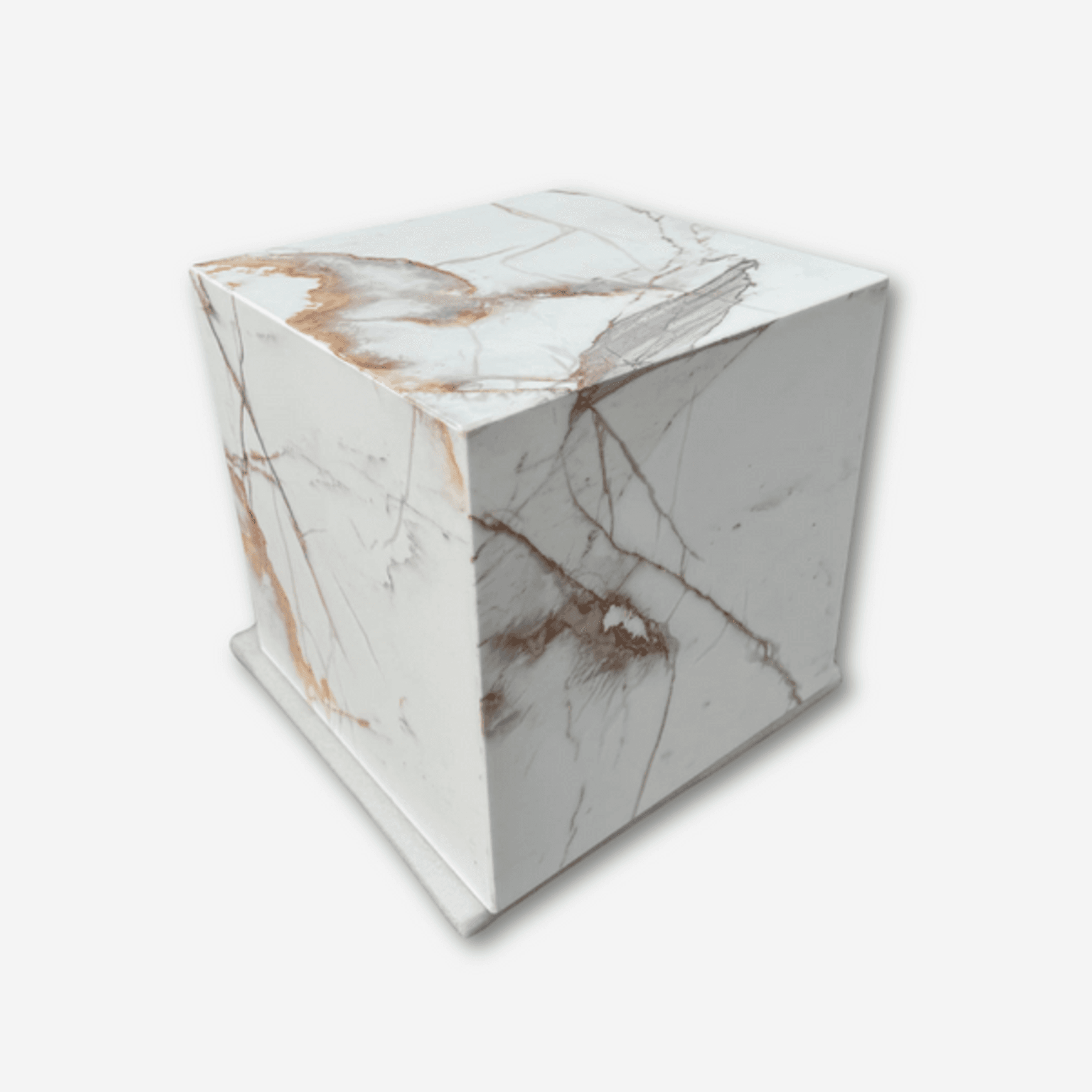 Cube Side Table - Gold Calacatta Marble | Natural Stone Co.