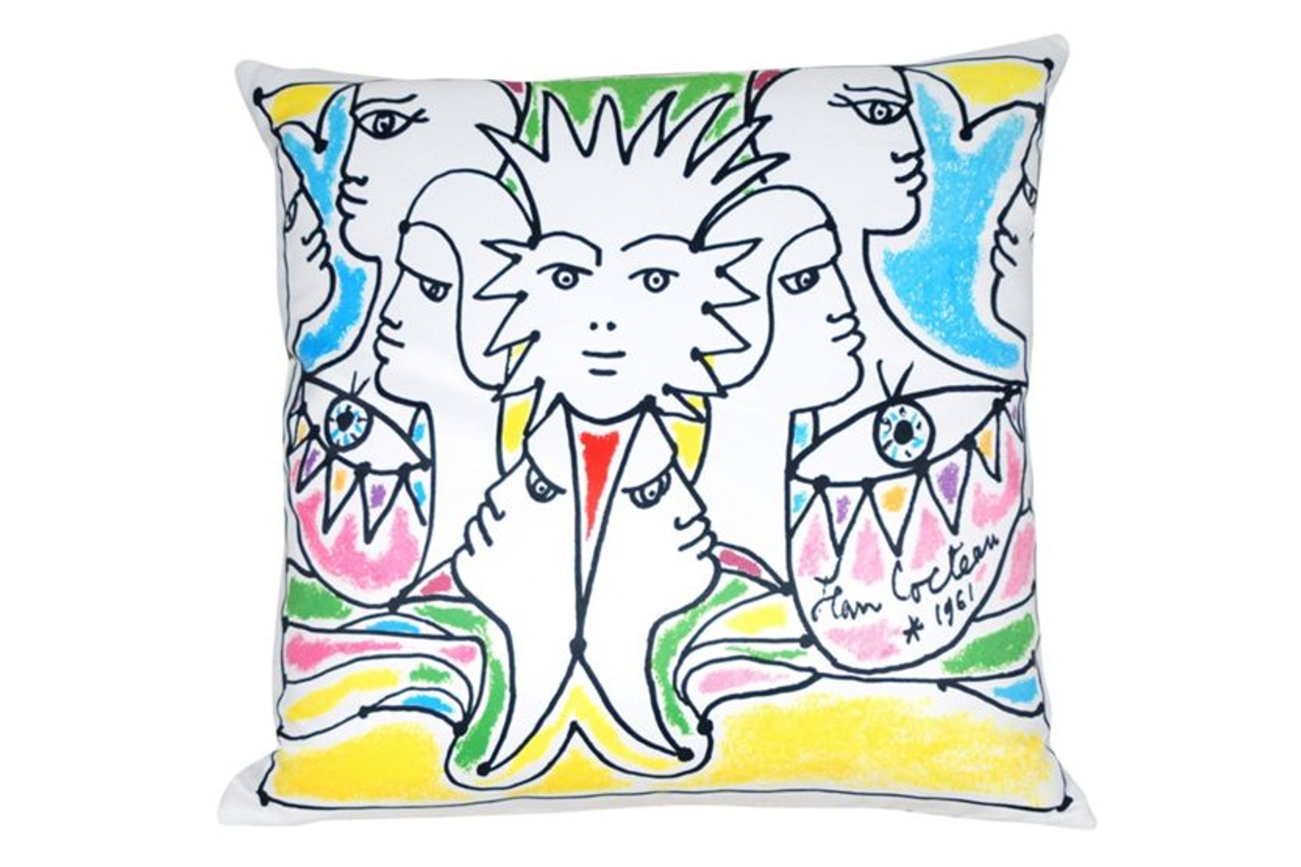 Multi Visages Jean Cocteau Cushion