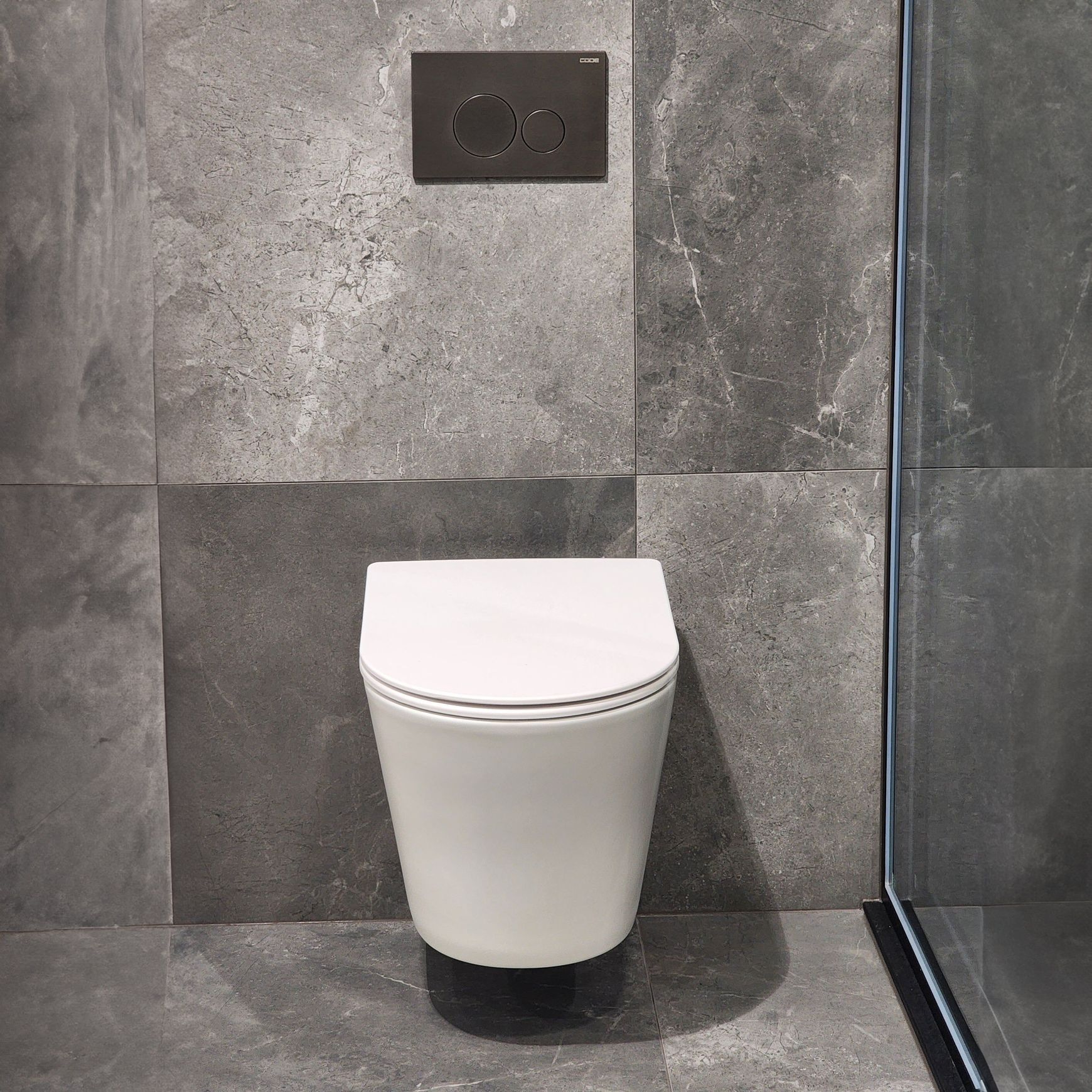 Pure Typhoon Wall Hung Toilet Suite | Gunmetal Btn