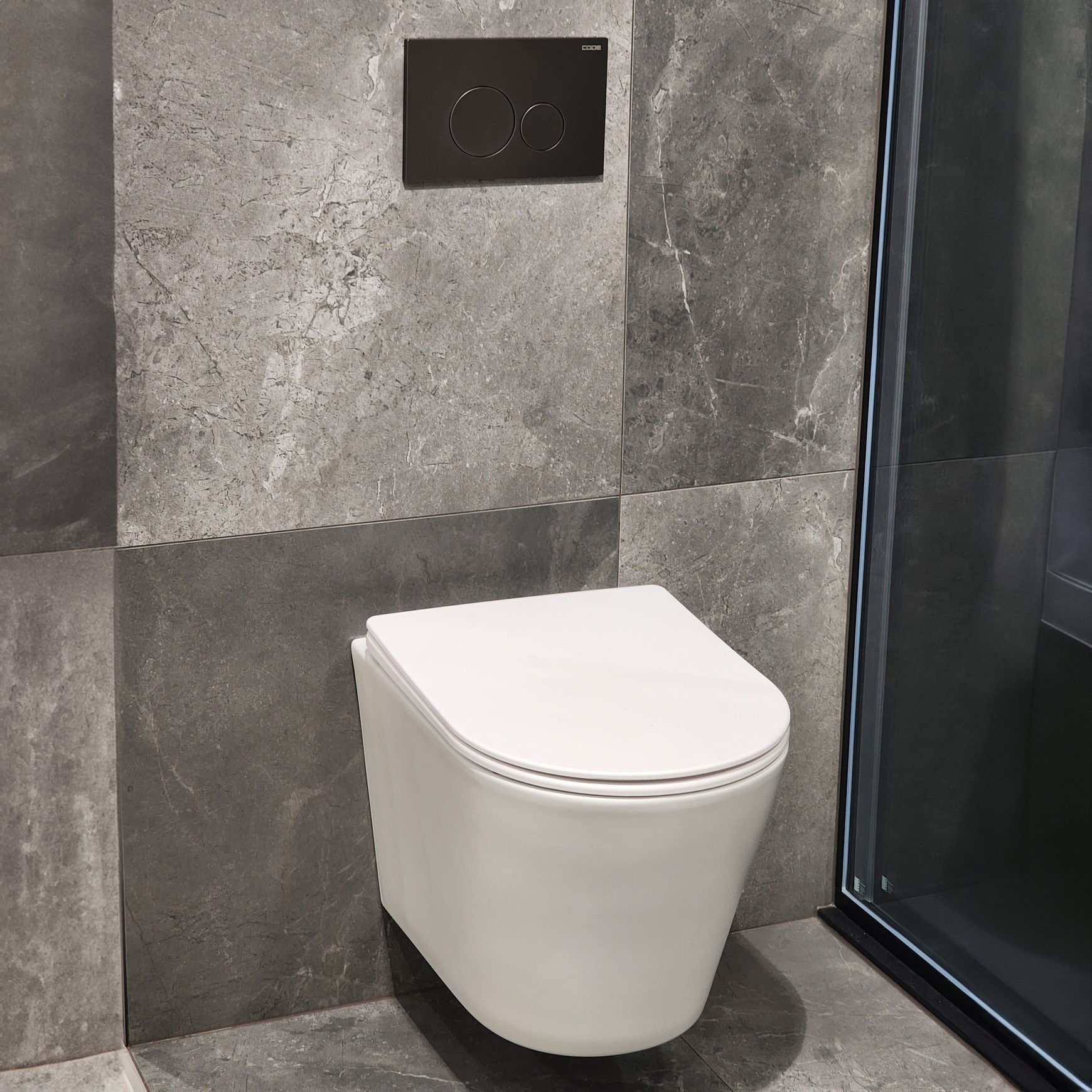 Pure Typhoon Wall Hung Toilet Suite | Gunmetal Btn