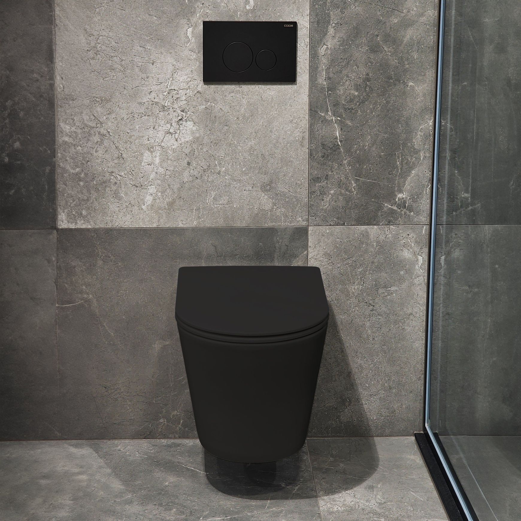 Code Pure Typhoon Wall Hung Toilet Suite | M/Black Btn
