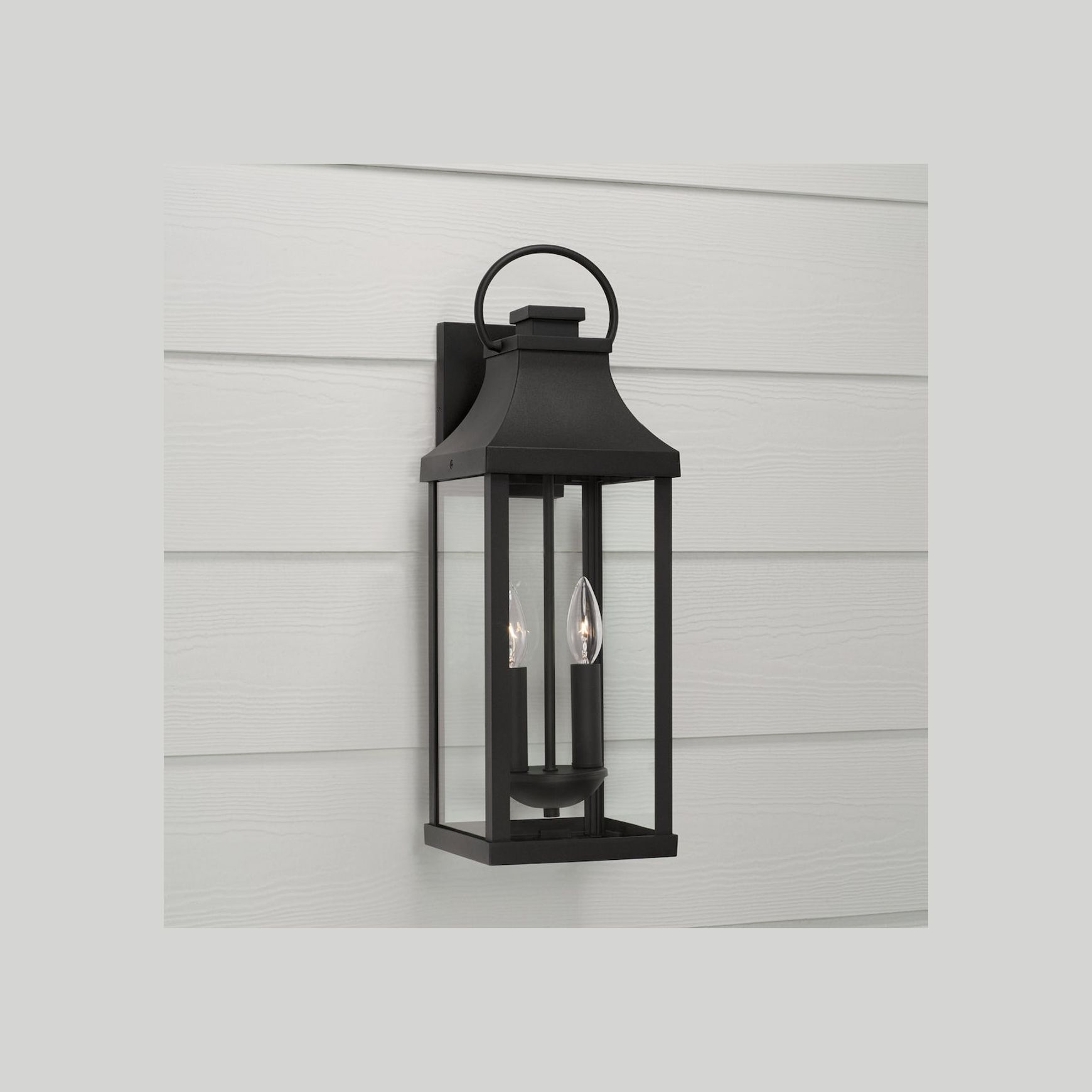 Cole 2 Light Outdoor Wall Lantern - Medium in Black