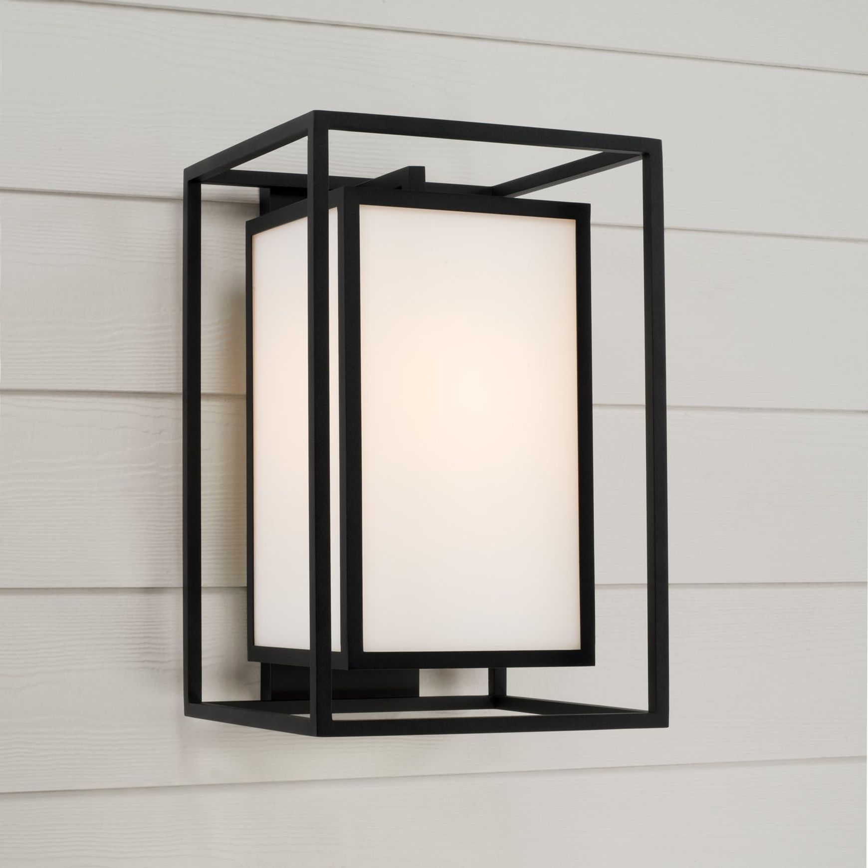 Merlo 1 Light Outdoor Wall Light - Large in Black