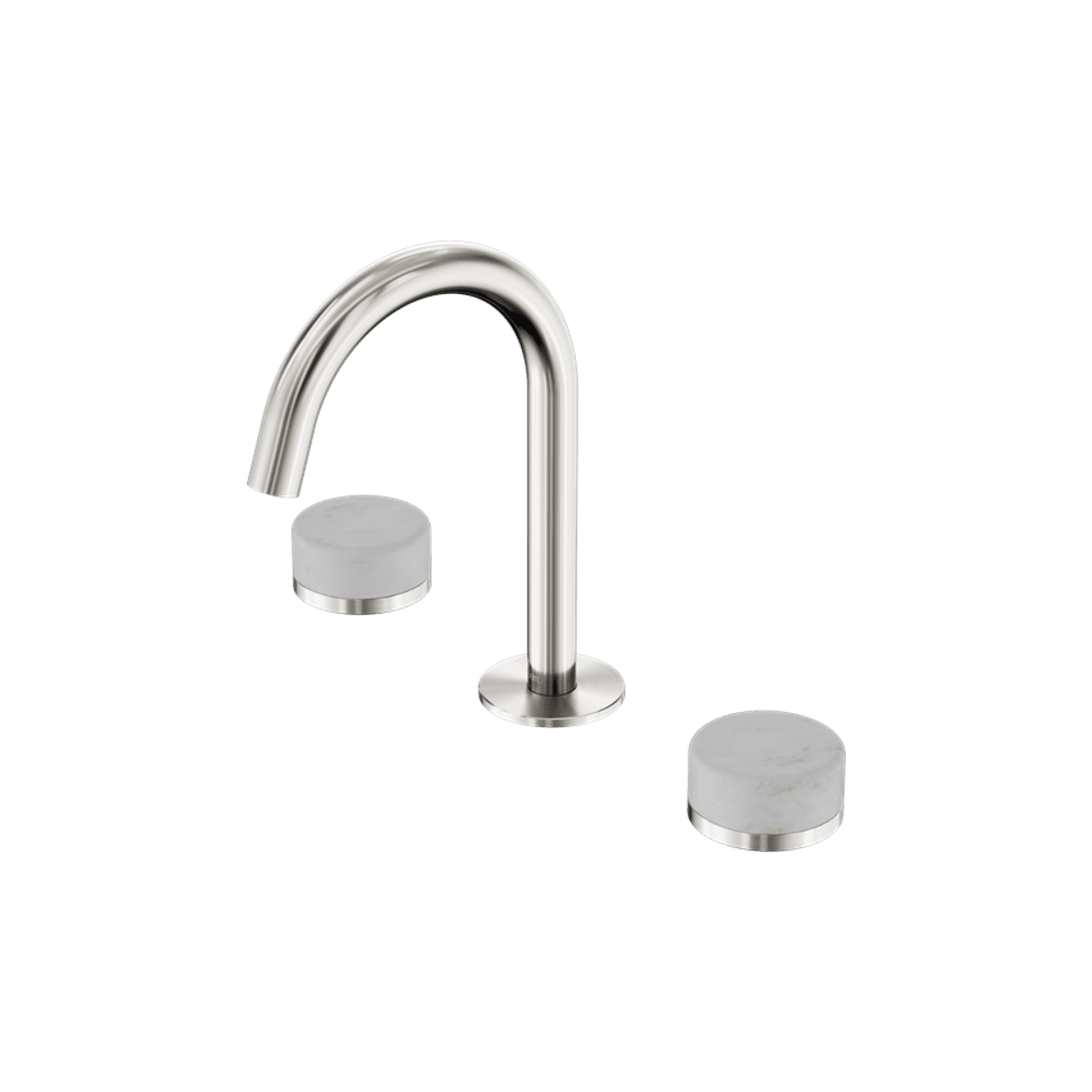 Serenity Basin Set Arc Spout With Carrara Handle Brushed Nickel
