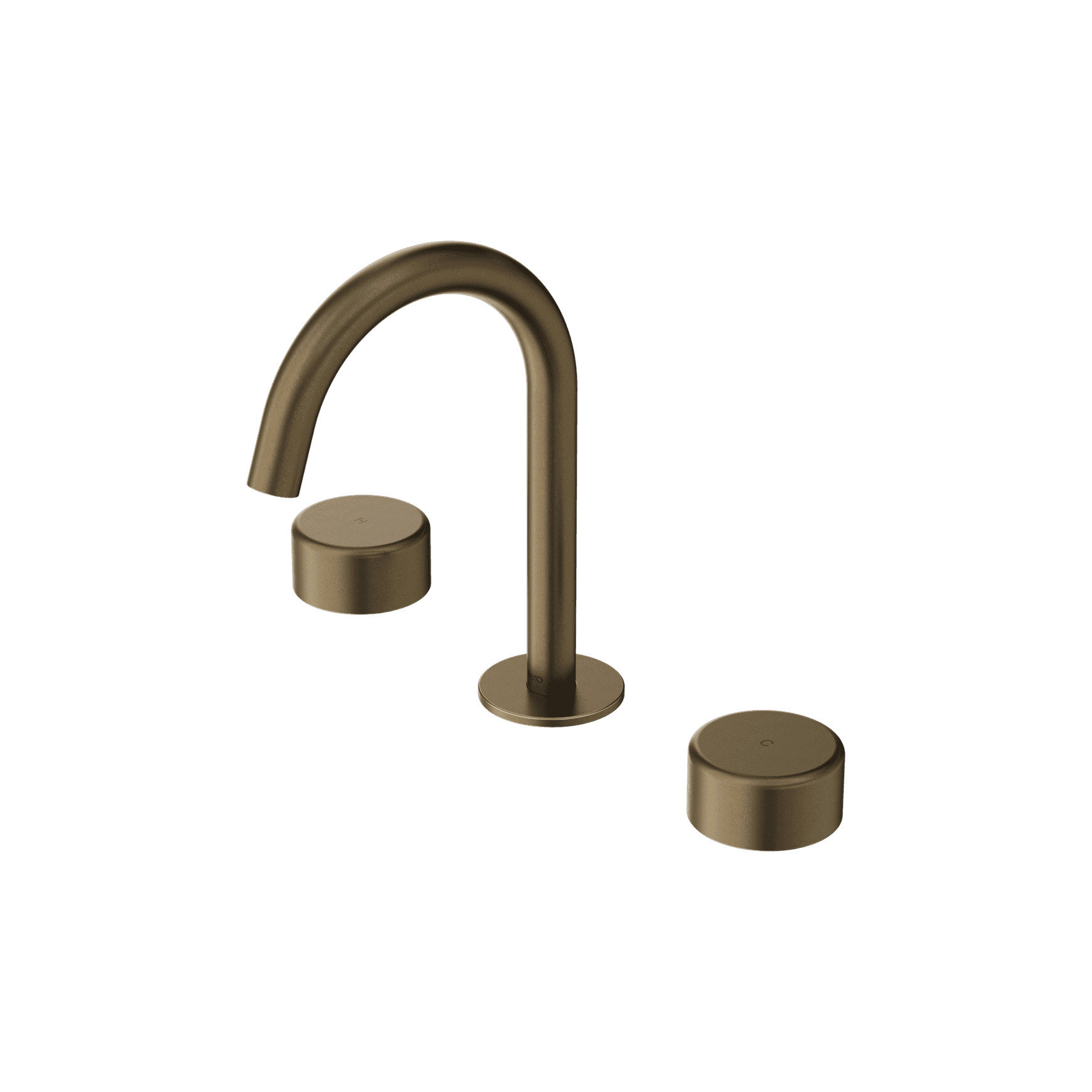 Serenity Basin Set Arc Spout With Metal Handle Tumbled Antique Brass