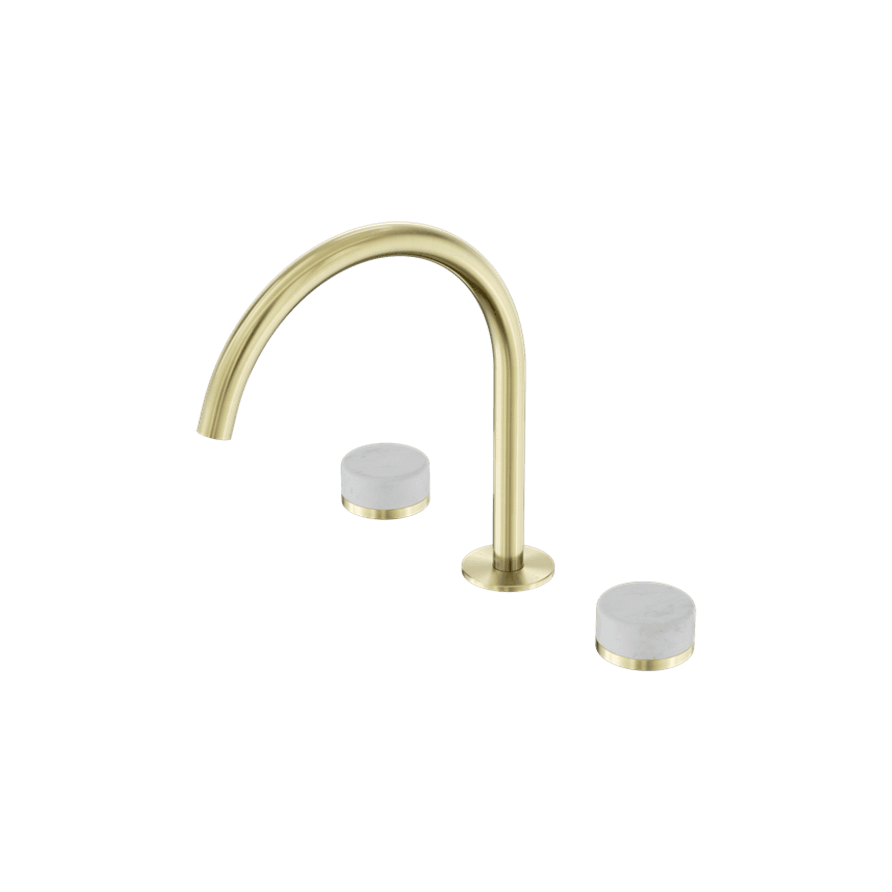 Serenity Bath/Kitchen Set Arc Spout With Carrara Handle Brushed Gold