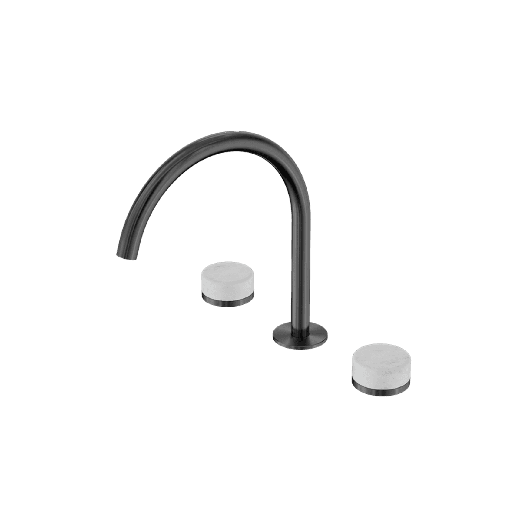 Serenity Bath/Kitchen Set Arc Spout With Carrara Handle Gun Metal