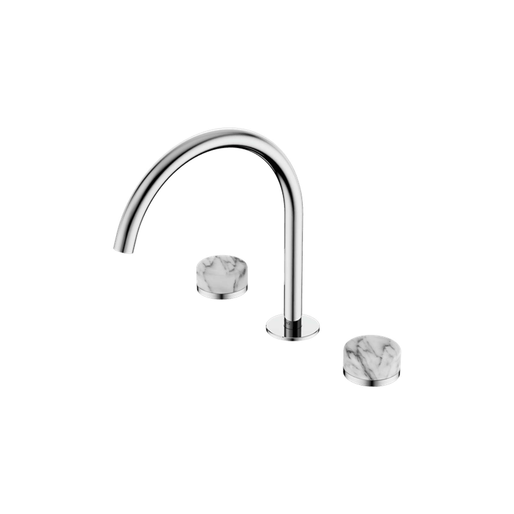 Serenity Bath/Kitchen Set Arc Spout With Arabescato Corchia Handle Chrome
