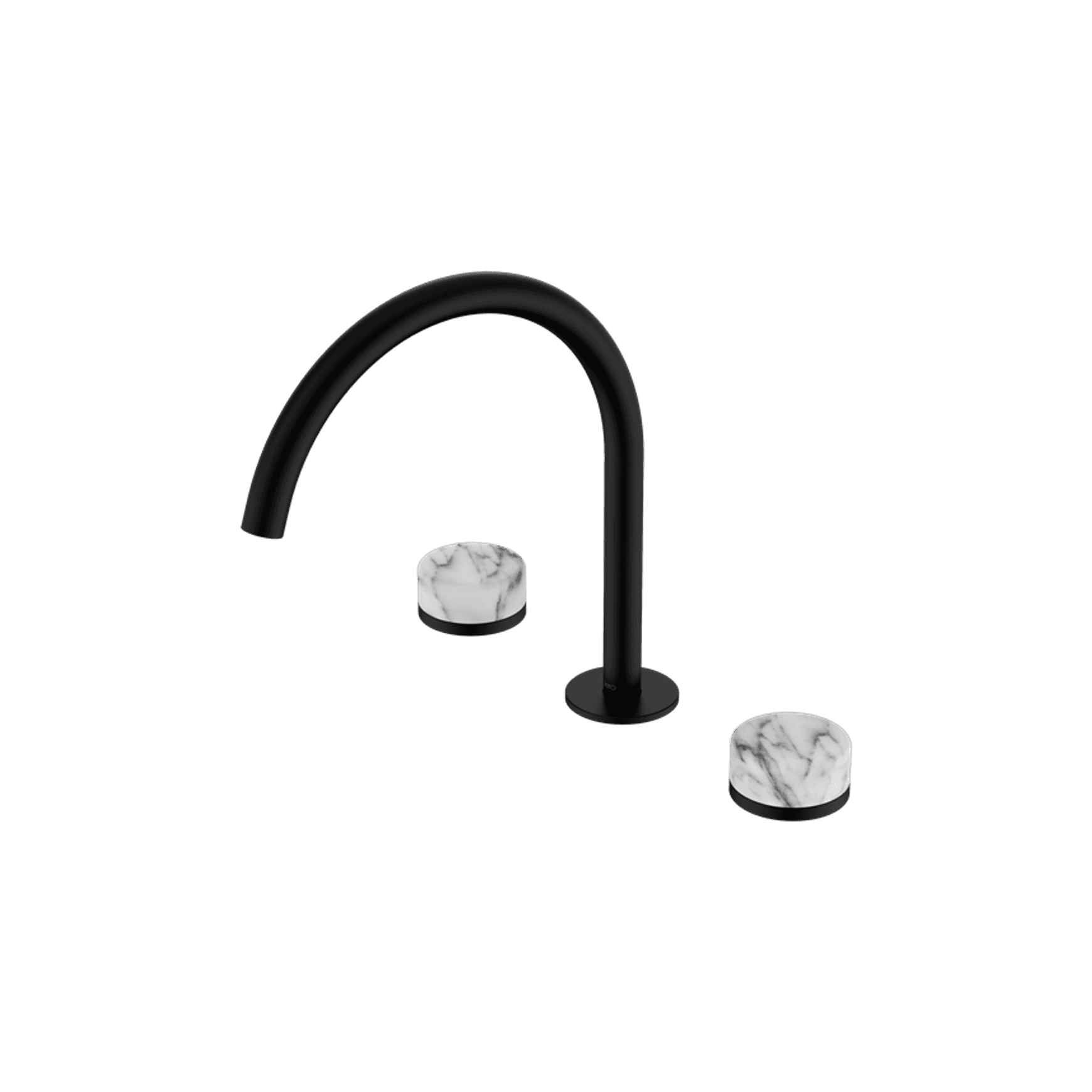 Serenity Bath/Kitchen Set Arc Spout With Arabescato Corchia Handle Matte Black