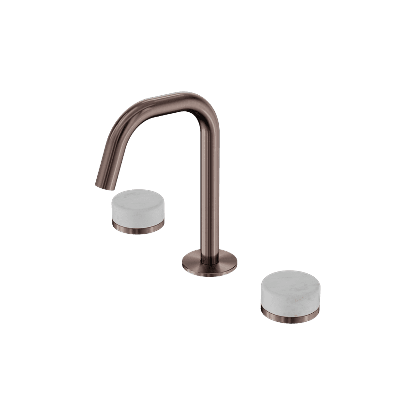 Serenity Basin Set Edge Spout With Carrara Handle Brushed Bronze
