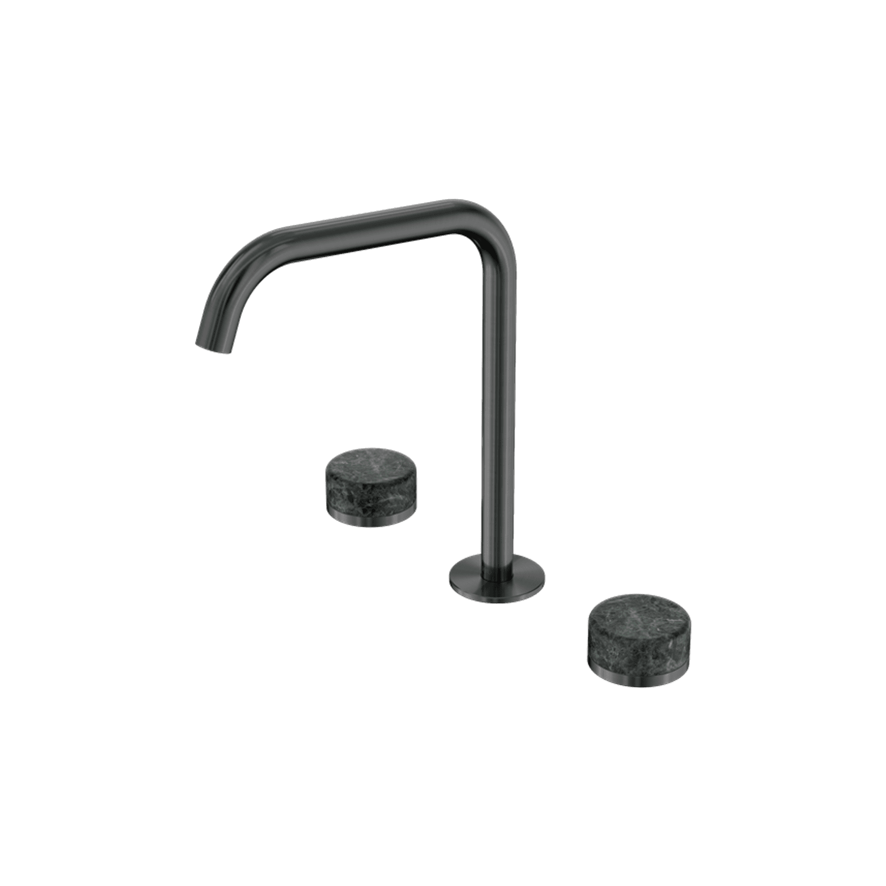 Serenity Bath/Kitchen Set Edge Spout With Verde Alpi Handle Gun Metal