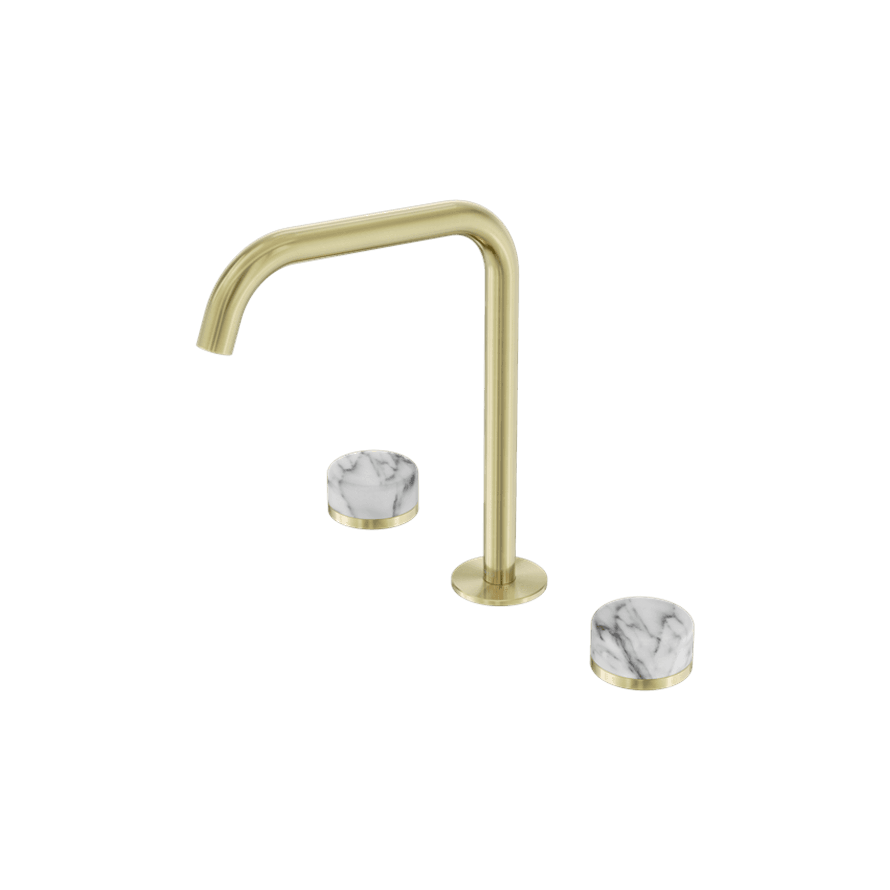 Serenity Bath/Kitchen Set Edge Spout With Arabescato Corchia Handle Brushed Gold