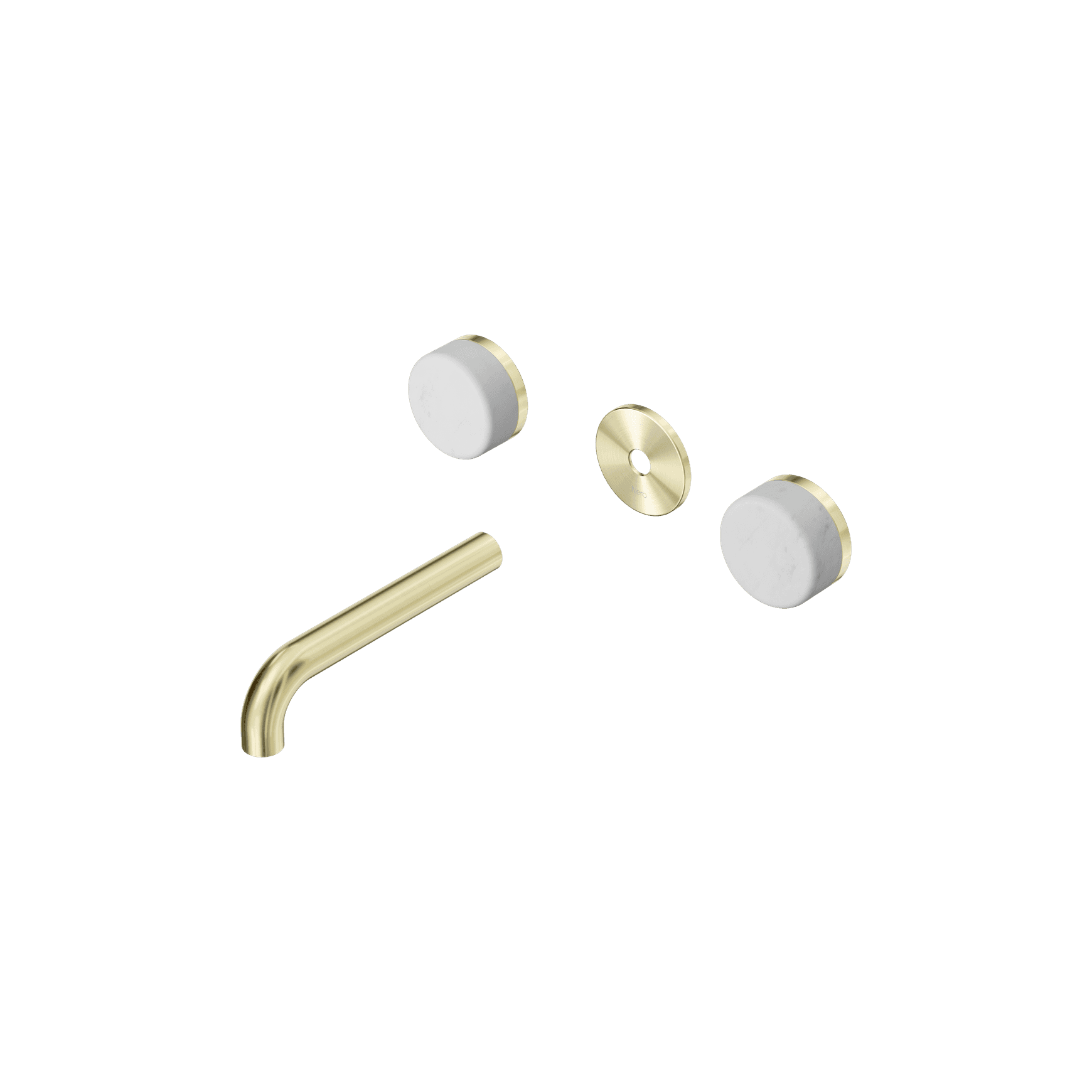 Serenity Wall Basin 160mm Spout + Carrara Handle Brushed Gold