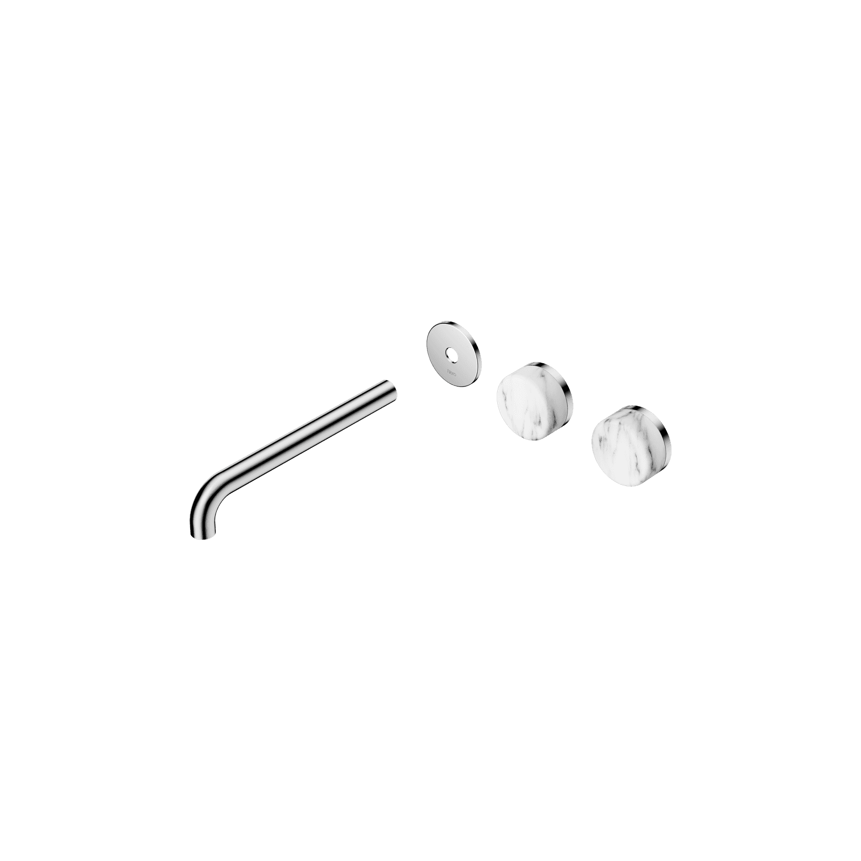 Serenity Wall Basin 220mm Offspout + Arabescato Corchia Handle Chrome