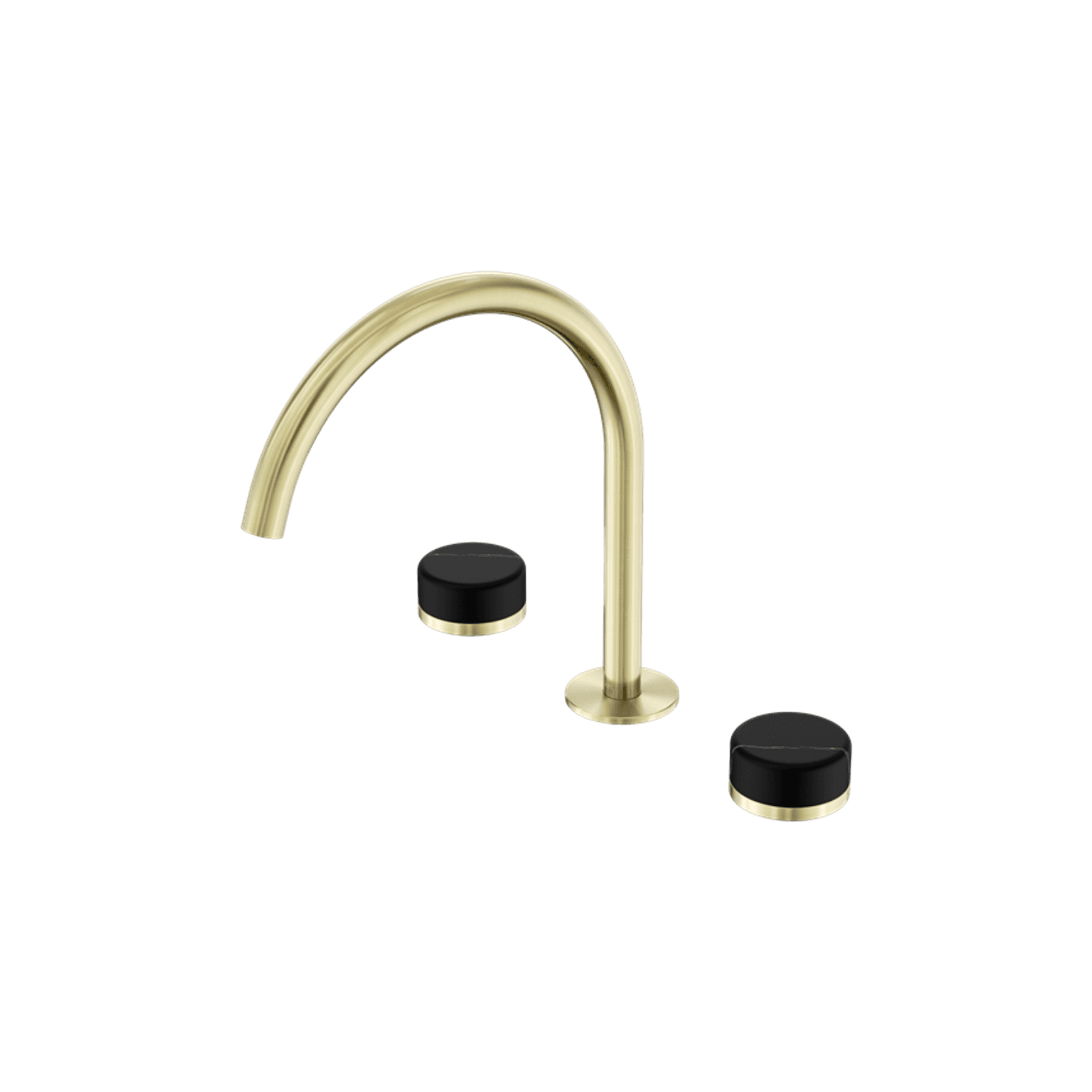 Serenity Bath/Kitchen Set Arc Spout With Marquina Black Handle Brushed Gold