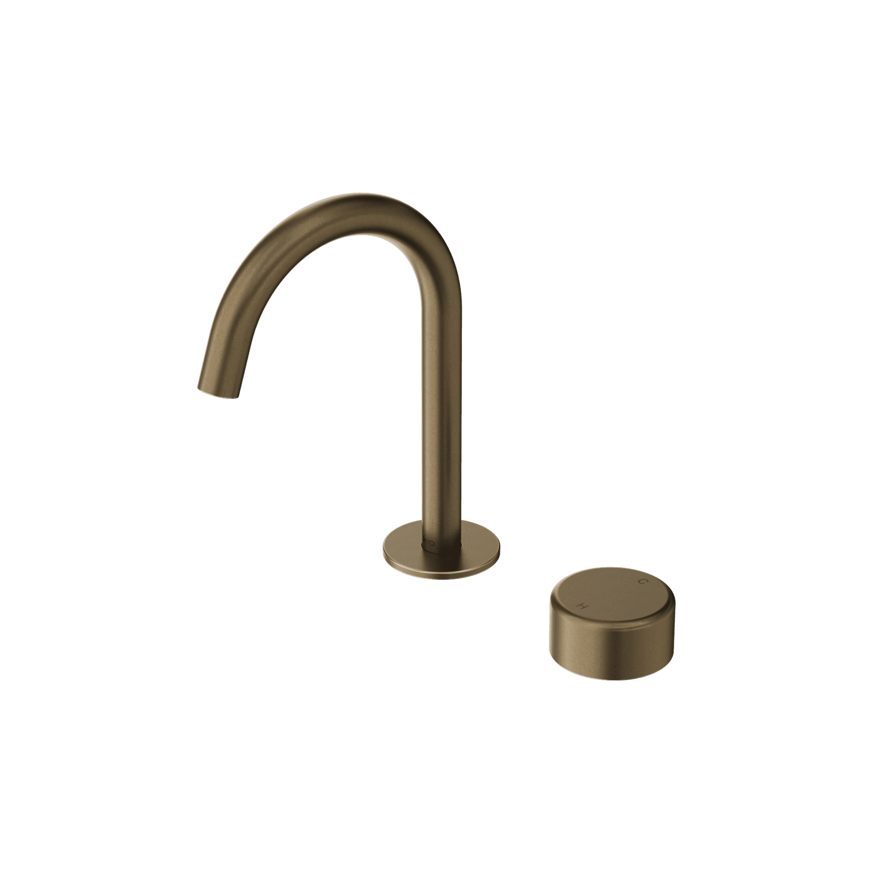 Serenity Progressive Basin Mixer Arc Spout With Metal Handle Tumbled Antique Brass