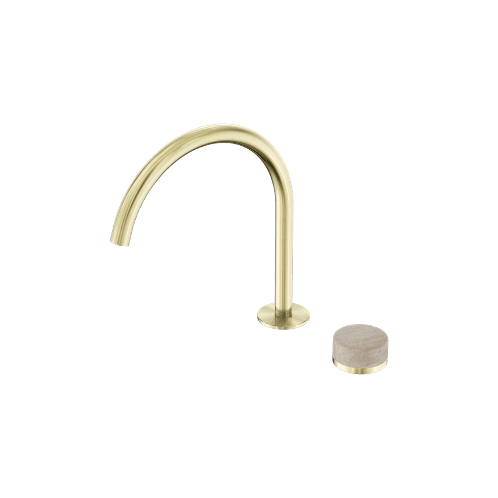 Serenity Bath/Kitchen Mixer Arc Spout Rome Travertine Handle Brushed Gold