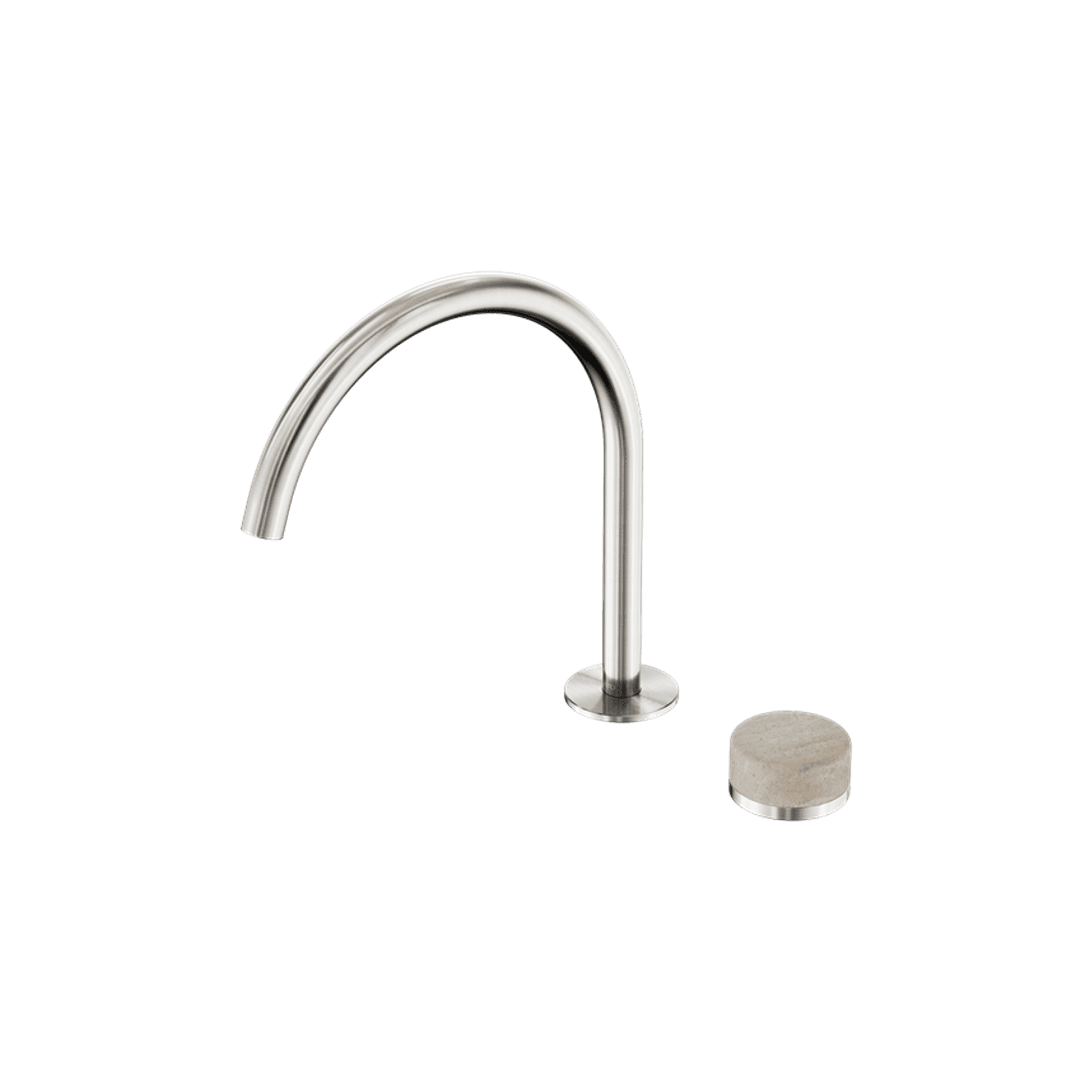 Serenity Bath/Kitchen Mixer Arc Spout Rome Travertine Handle Brushed Nickel