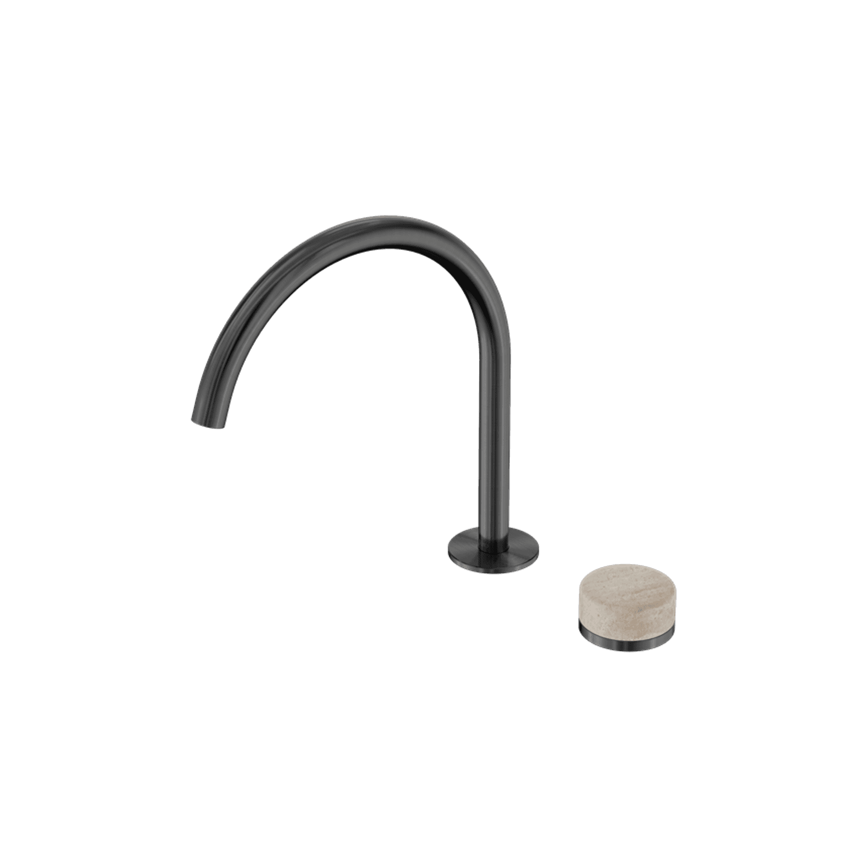 Serenity Bath/Kitchen Mixer Arc Spout Rome Travertine Handle Gun Metal