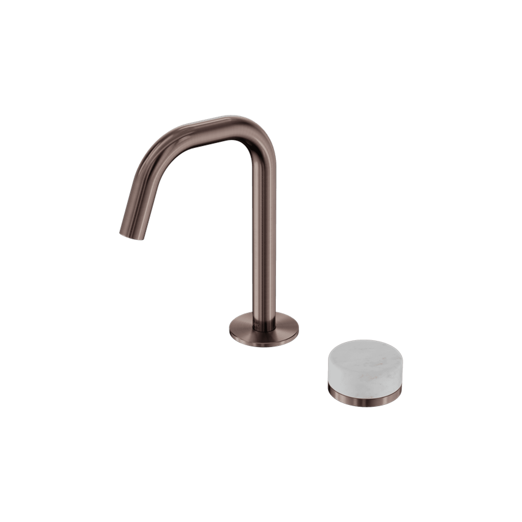 Serenity Basin Mixer Edge Spout Carrara Handle Brushed Bronze