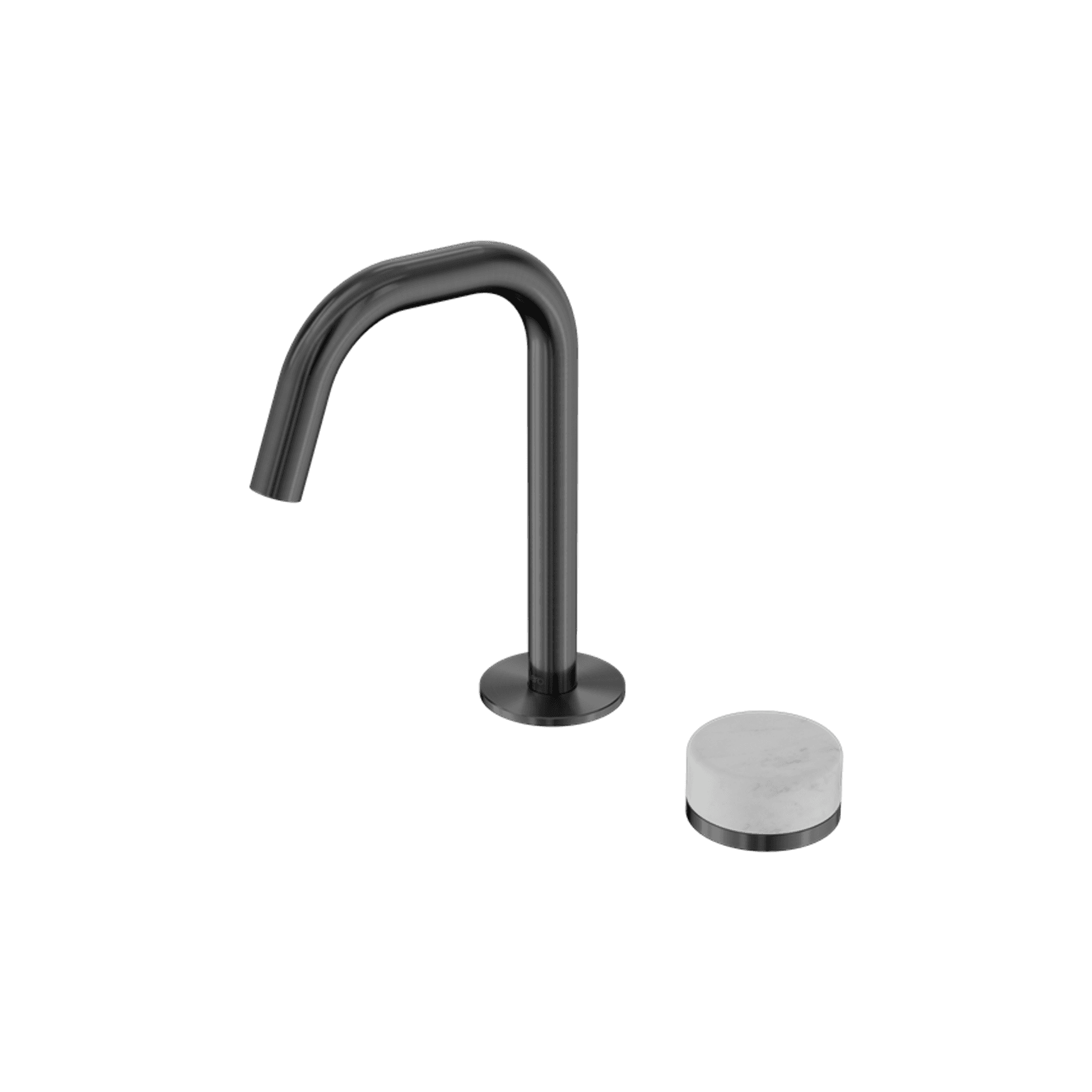 Serenity Basin Mixer Edge Spout Carrara Handle Gun Metal