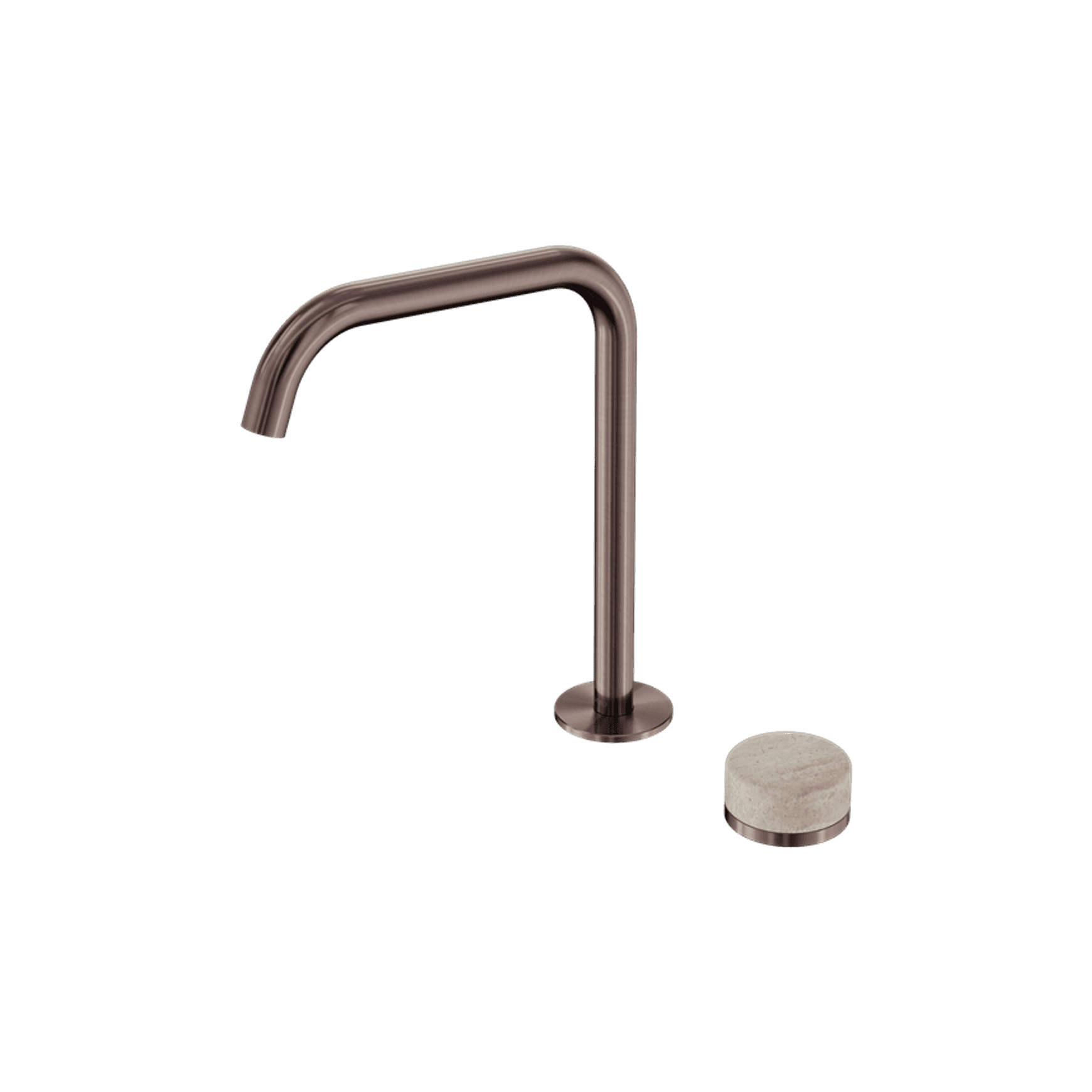 Serenity Bath/Kitchen Mixer Edge Spout Rome Travertine Handle Brushed Bronze
