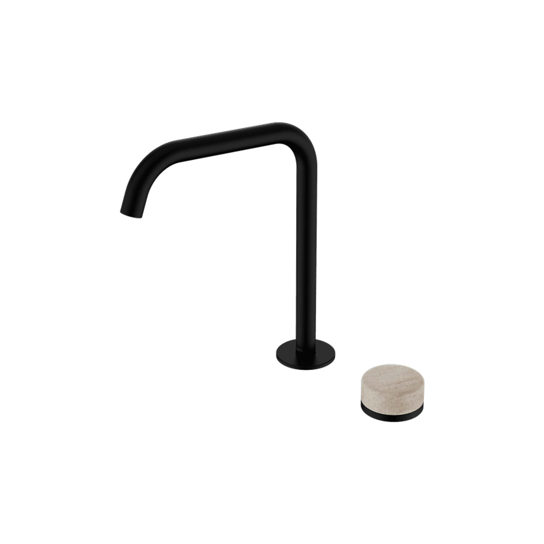Serenity Bath/Kitchen Mixer Edge Spout Rome Travertine Handle Matte Black