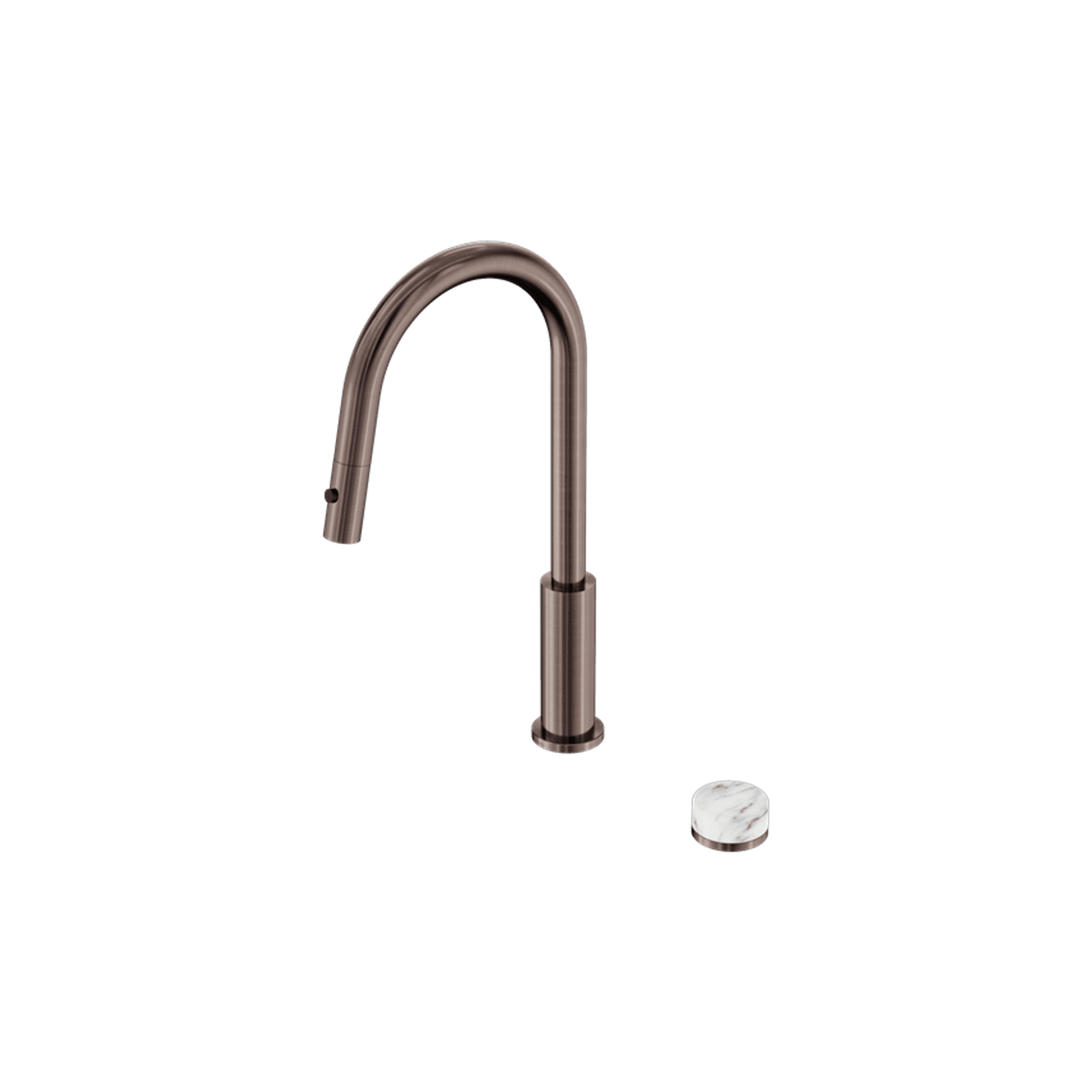 Serenity pull out kitchen Set Arabescato Corchia Handle Brushed Bronze
