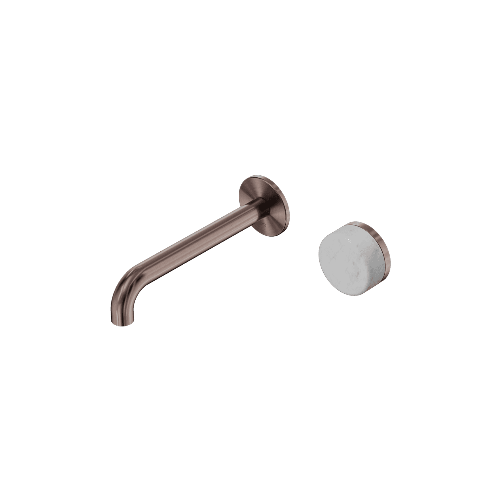 Serenity Wall Basin Mixer 185mm Spout Carrara Handle Brushed Bronze