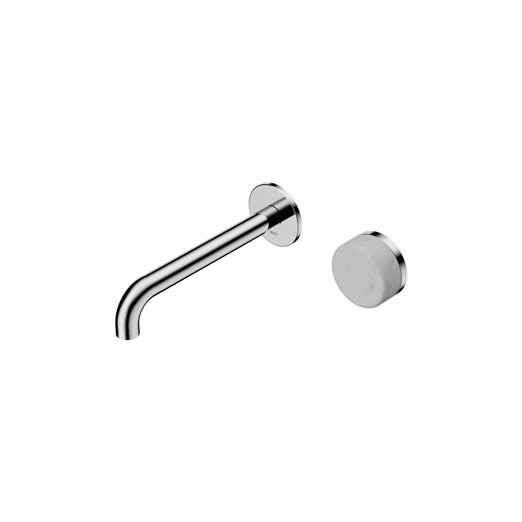 Serenity Wall Basin Mixer 220mm Spout Carrara Handle Chrome