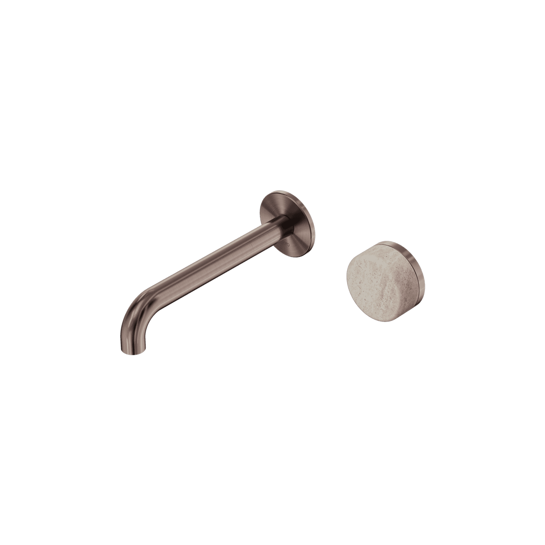 Serenity Wall Basin Mixer 220mm Spout Rome Travertine Handle Brushed Bronze