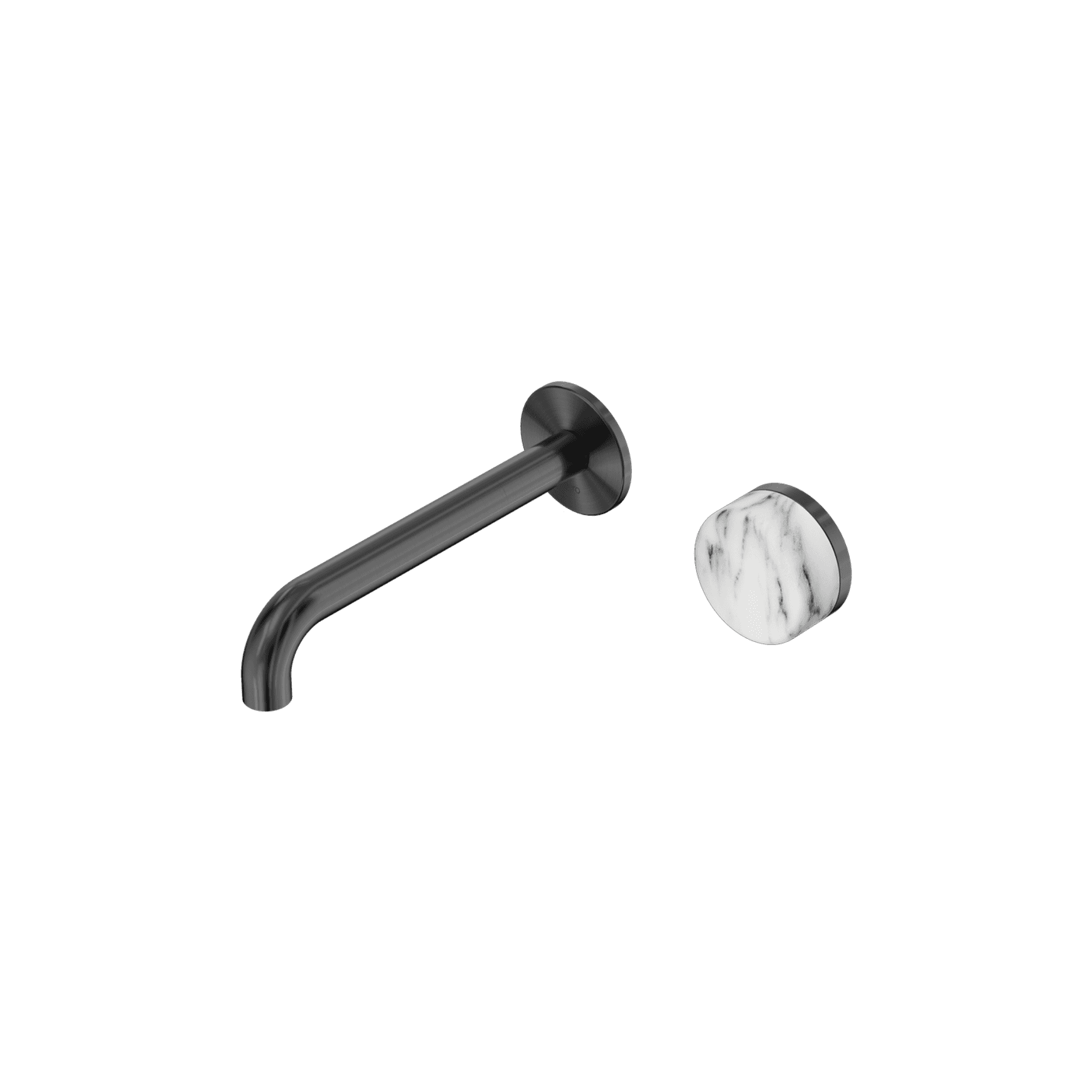 Serenity Wall Basin Mixer 185mm Spout Arabescato Corchia Handle Gun Metal