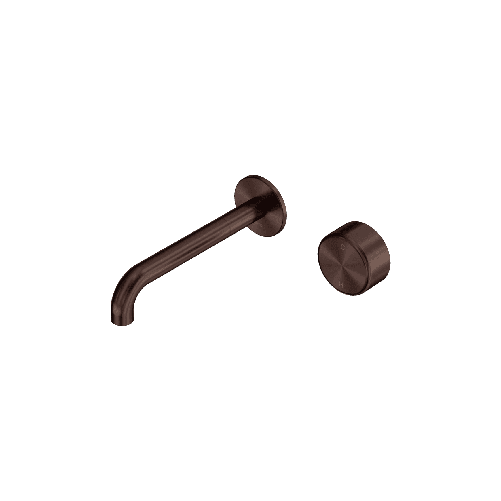 Serenity Progressive Wall Basin Mixer 185mm Spout With Metal Handle Rome Bronze