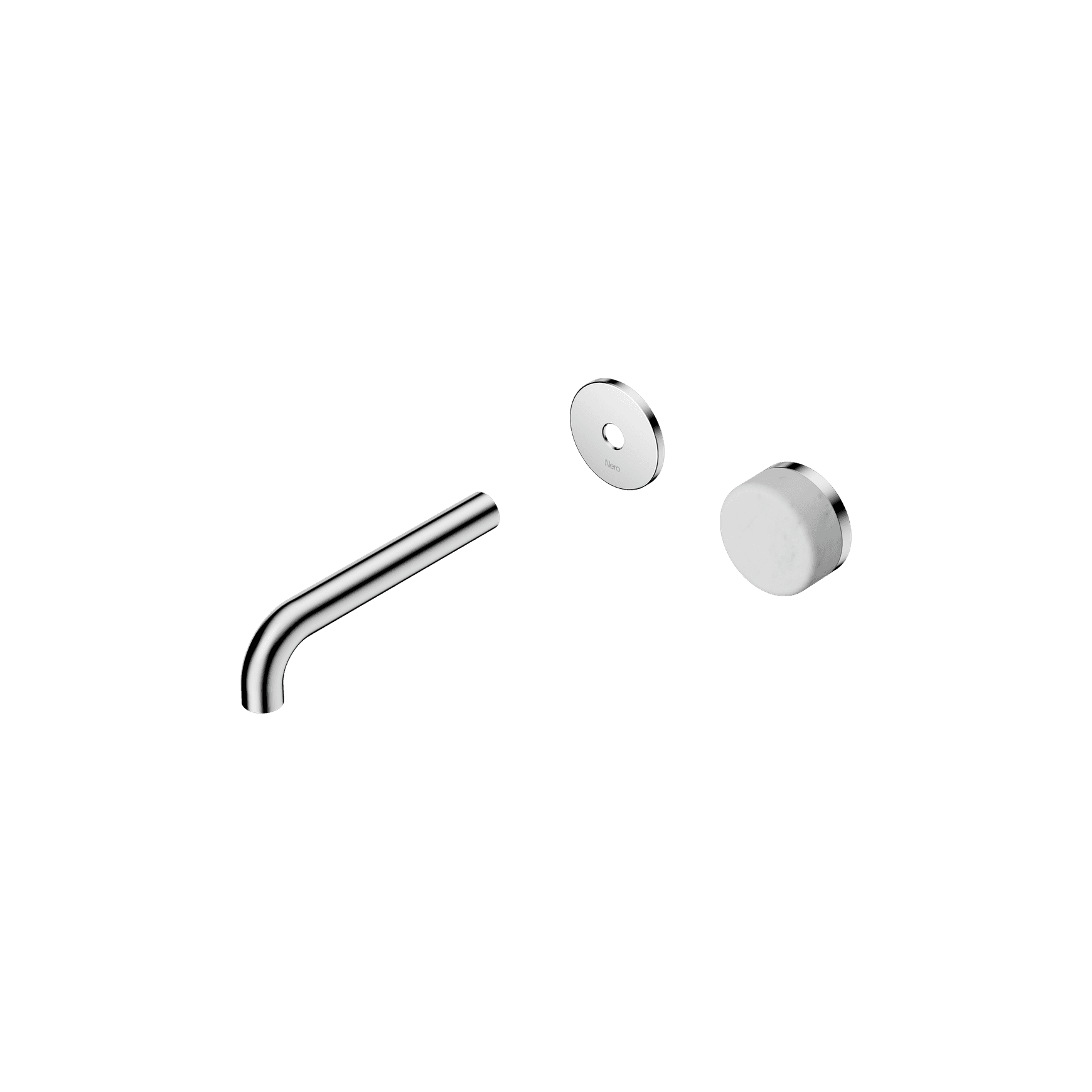 Serenity Wall Basin Mixer 160mm Spout Carrara Handle Chrome