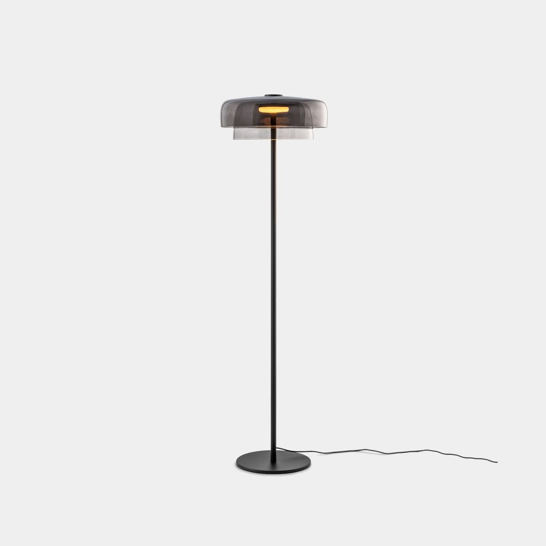 Lark 2 Shade Floor Lamp - 42 cm in Fume
