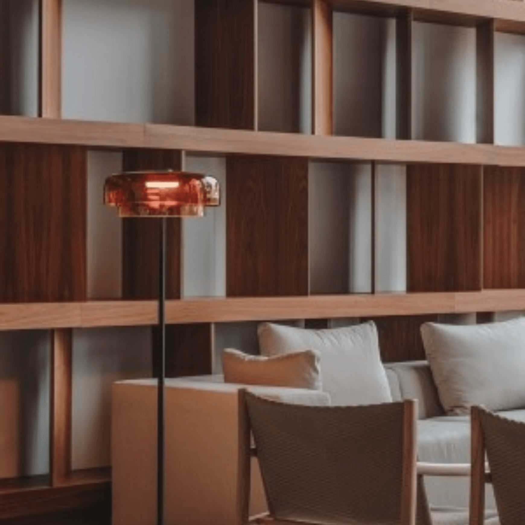 Lark 2 Shade Floor Lamp - 42 cm in Amber