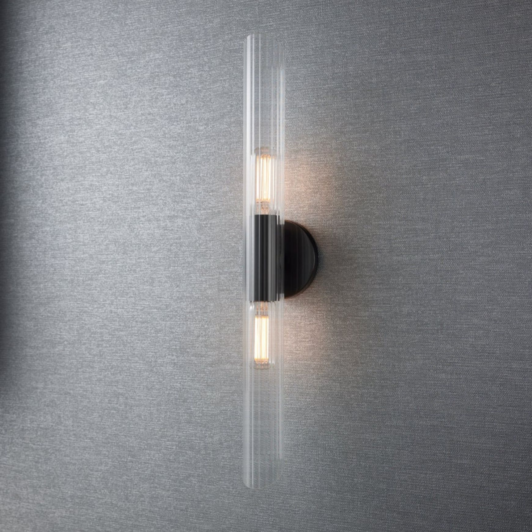 Bay 2 Light Glass Wall Light - Large in Old Bronze