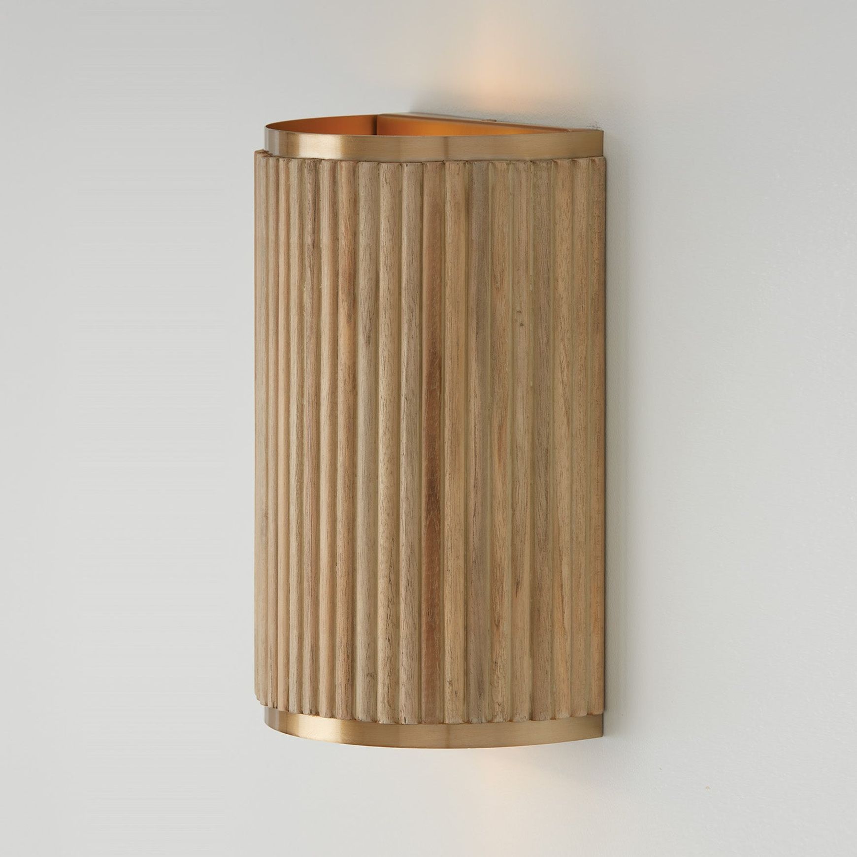 Cody 2 Light Wall Sconce In White Wash & Matte Brass