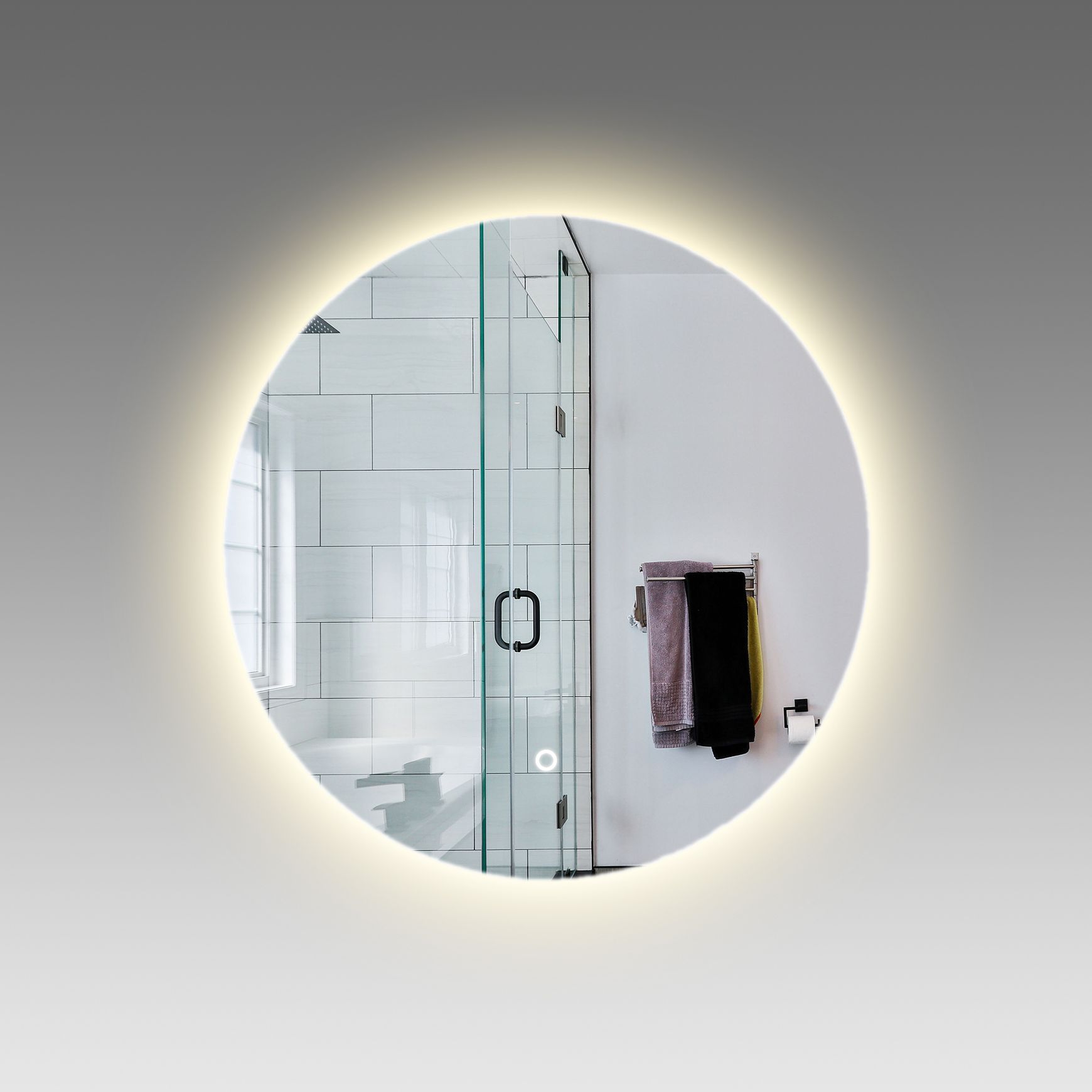 LED Back Light Polished Edge Round Mirror