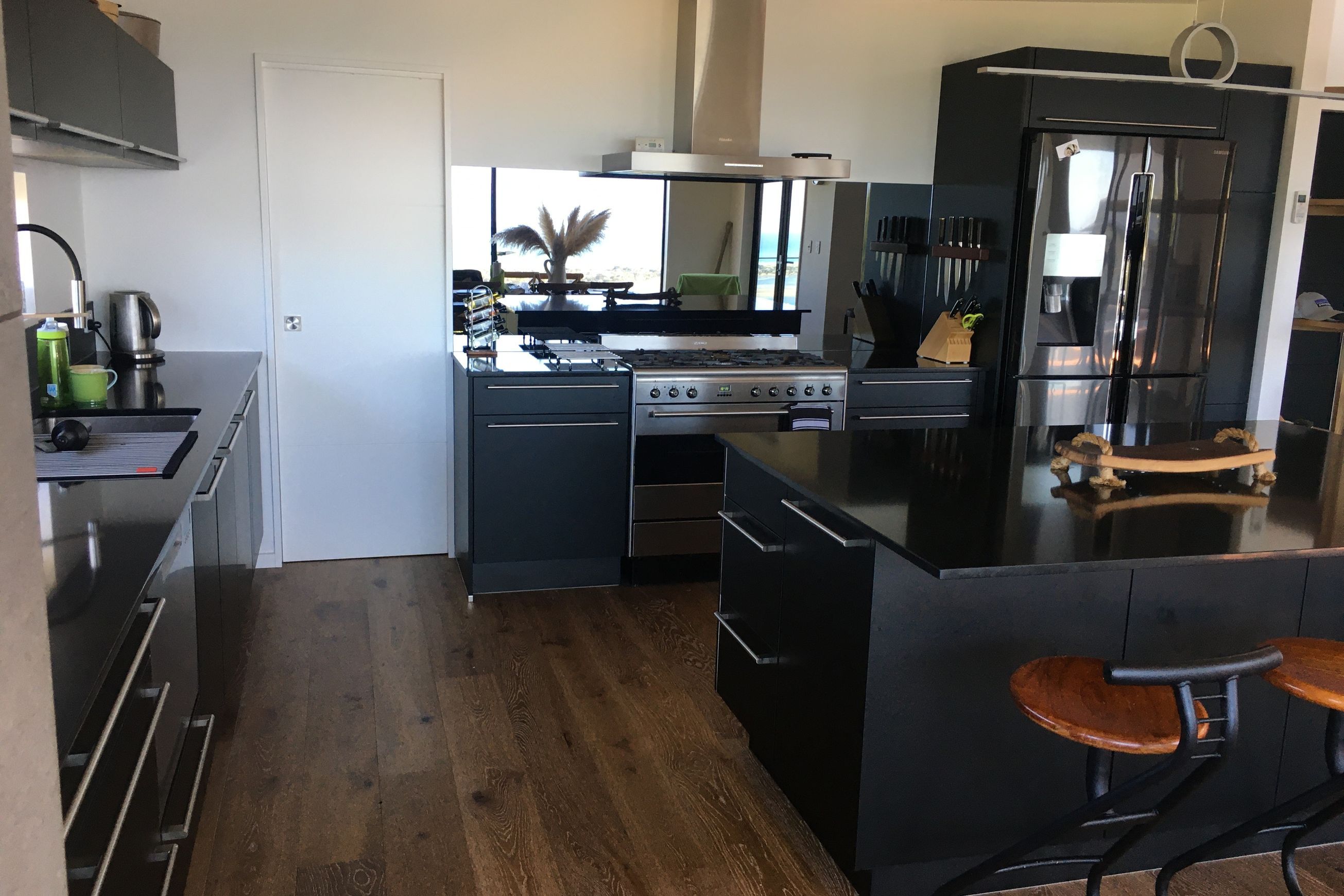 Grey Smokey Mirror Glass Splashback