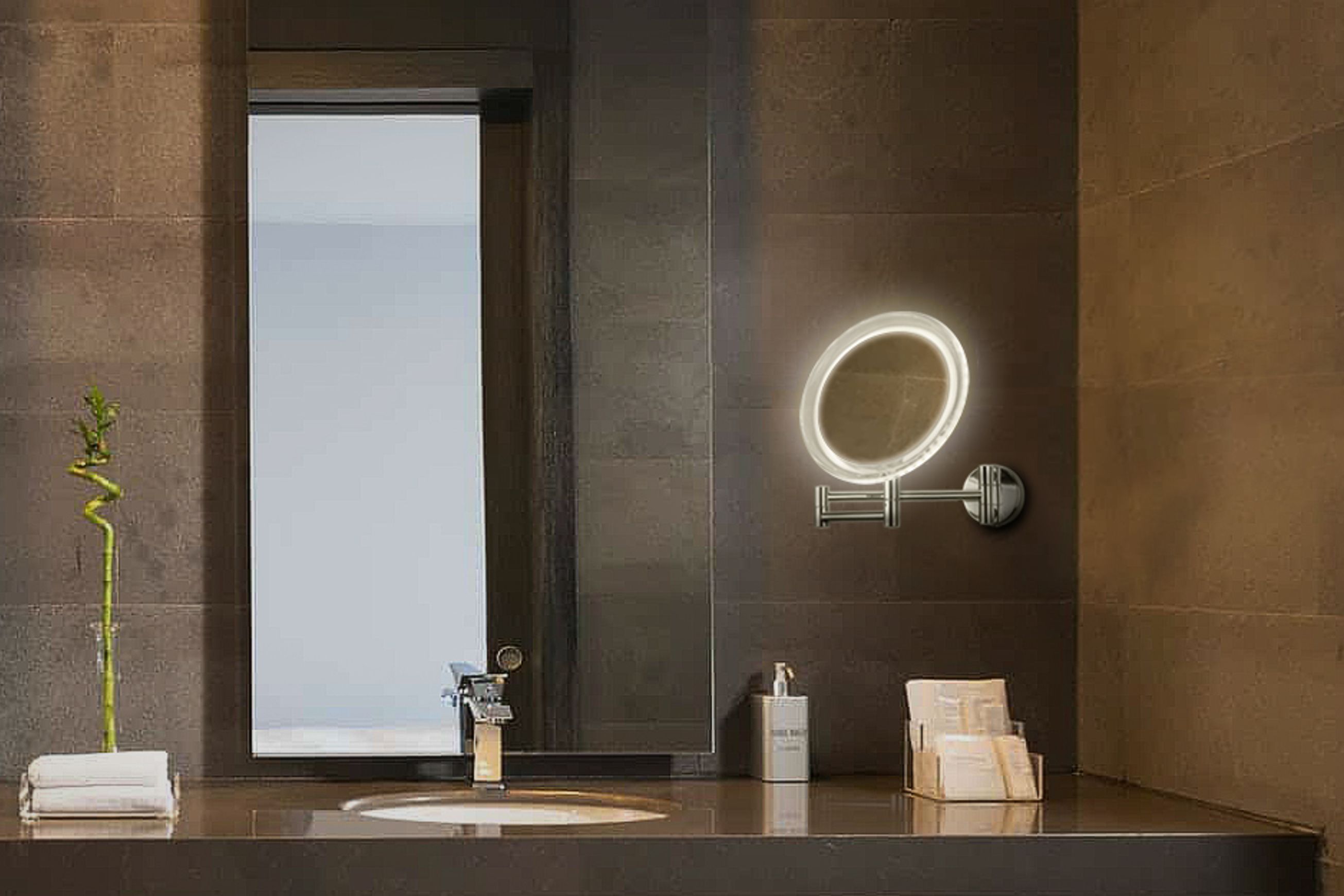 Wall Mount LED Magnify Mirror - Battery