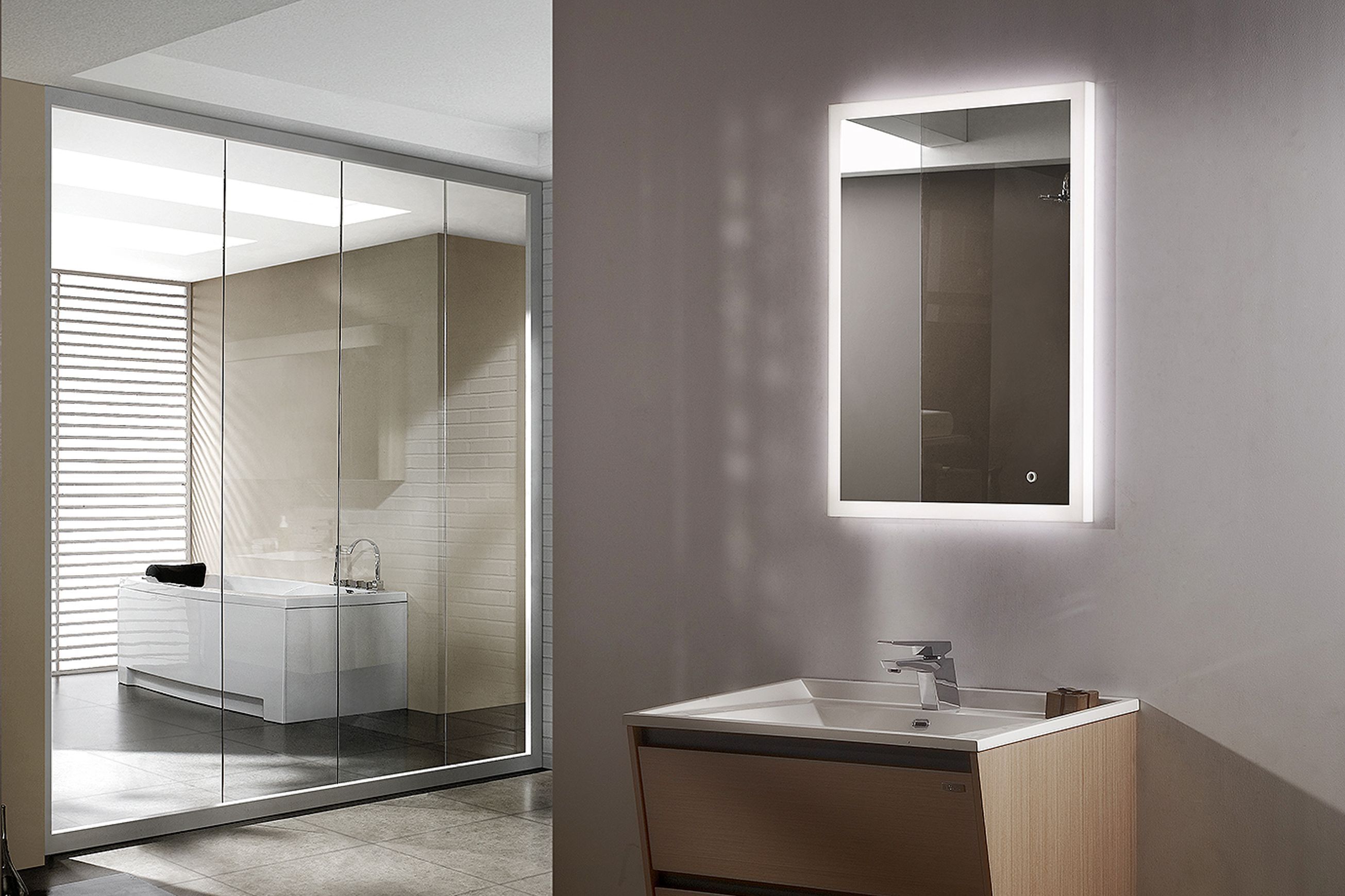 Diffused Frost LED Light Mirror with Demister