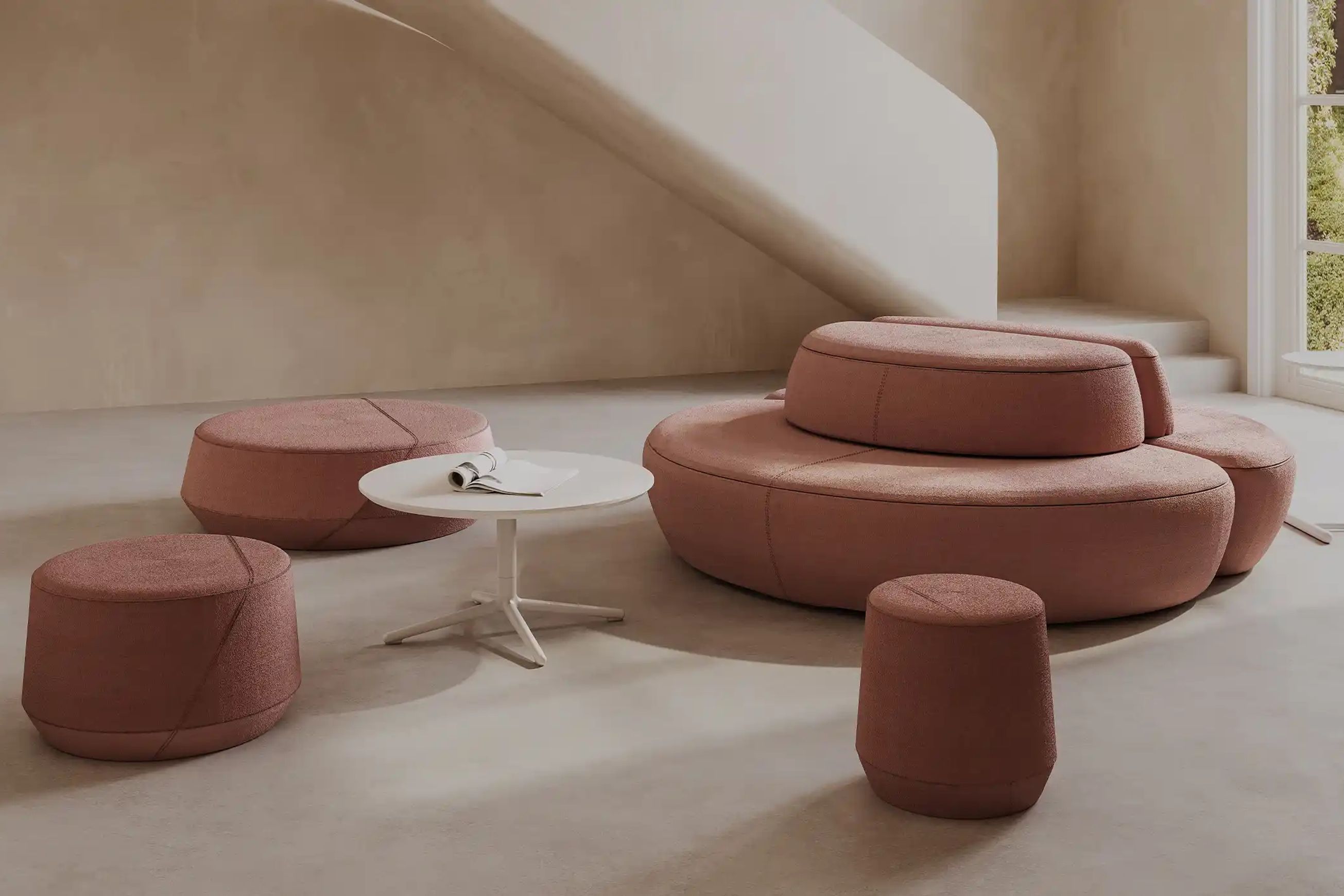 Button Medium Round Ottoman